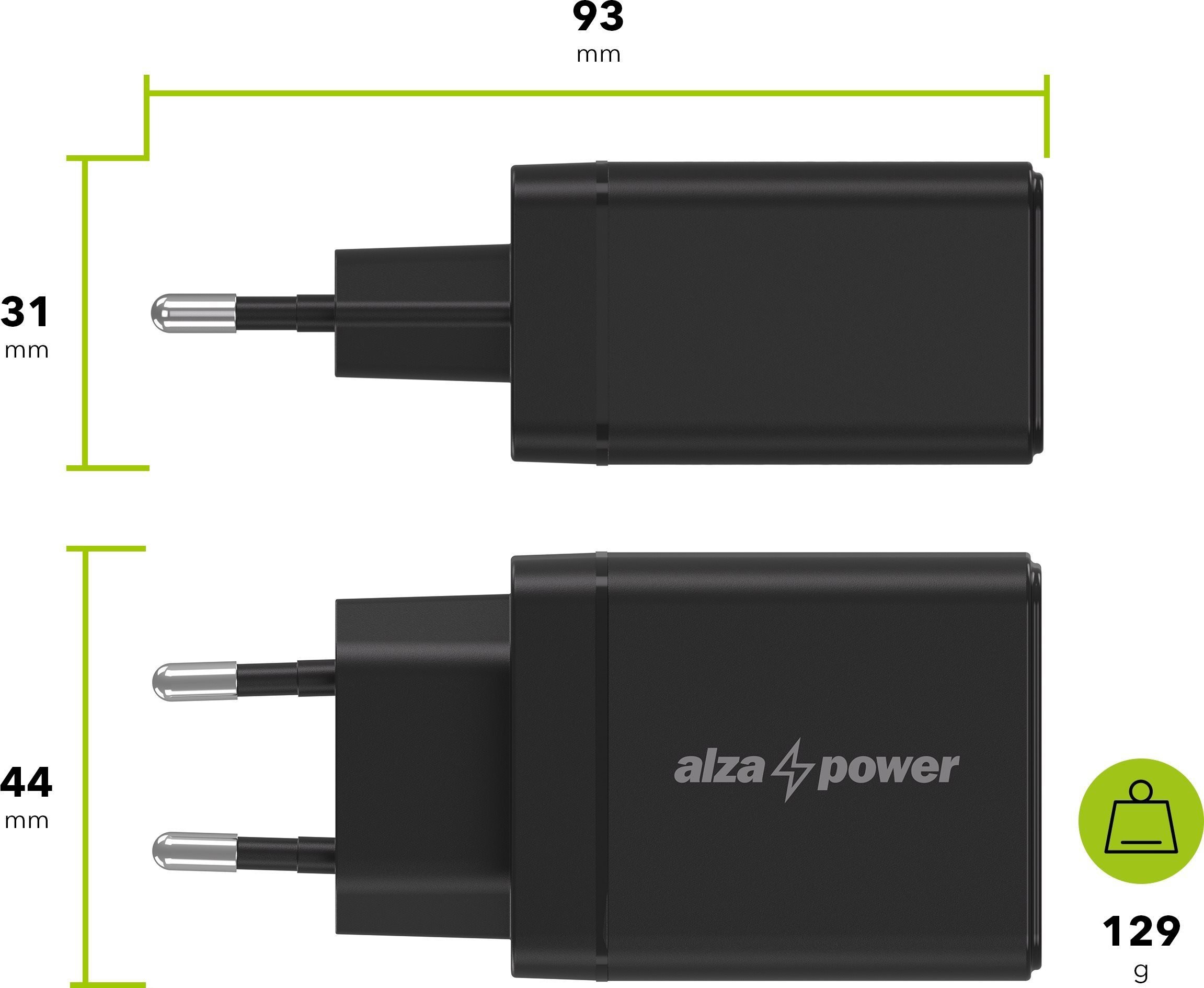 AlzaPower Ultimate X500 67W töltő adapter, fekete