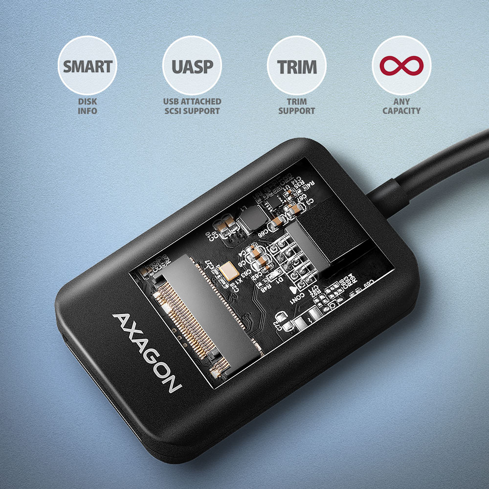 AXAGON ADM2-CM fejlett technológiai támogatás