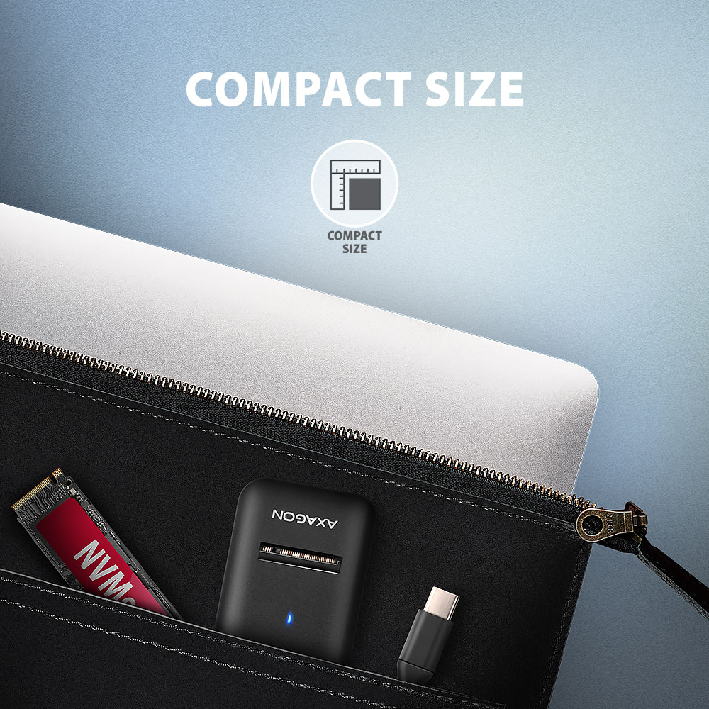 AXAGON ADM2-CM kompakt adapter méretei