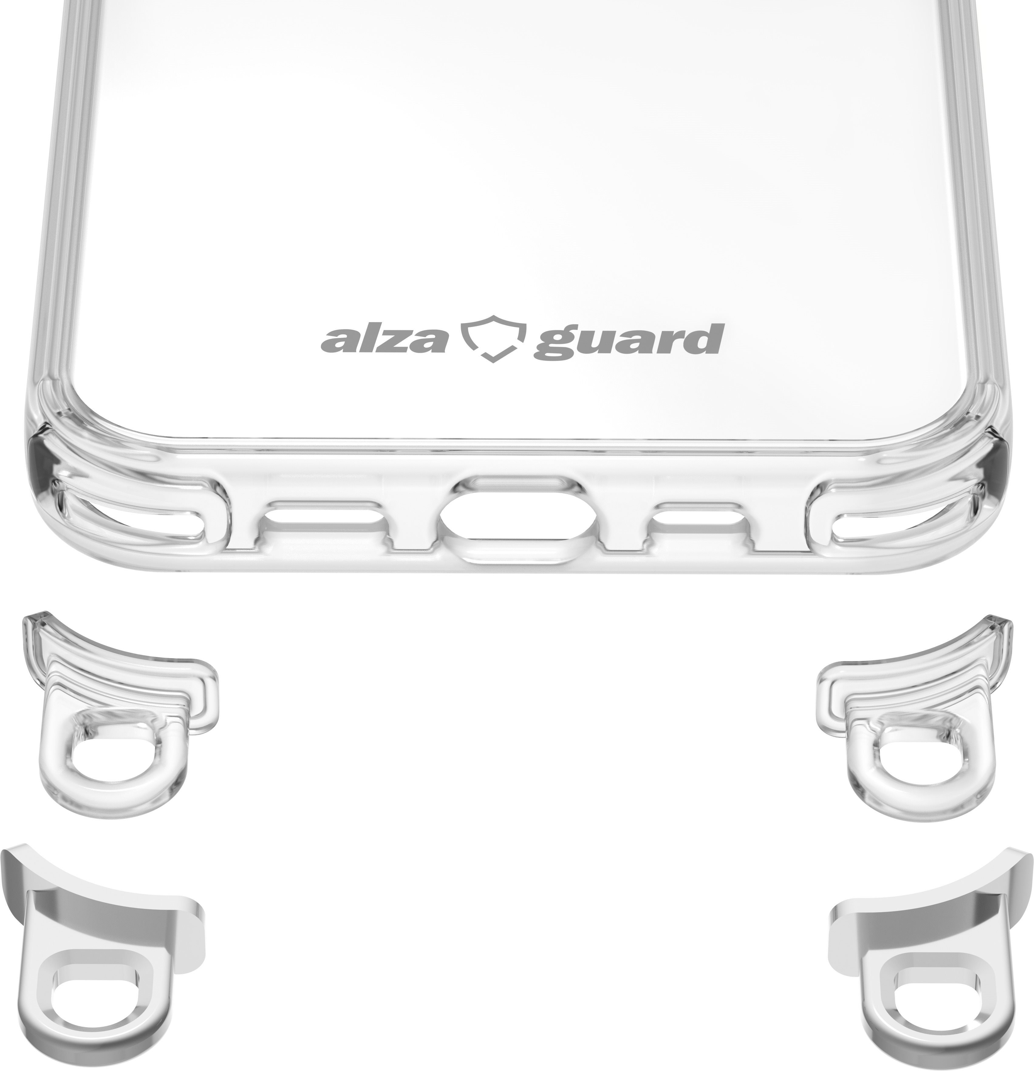 AlzaGuard Luxe Detach Lanyard Case Compatible with MagSafe for iPhone 15 fekete tok
