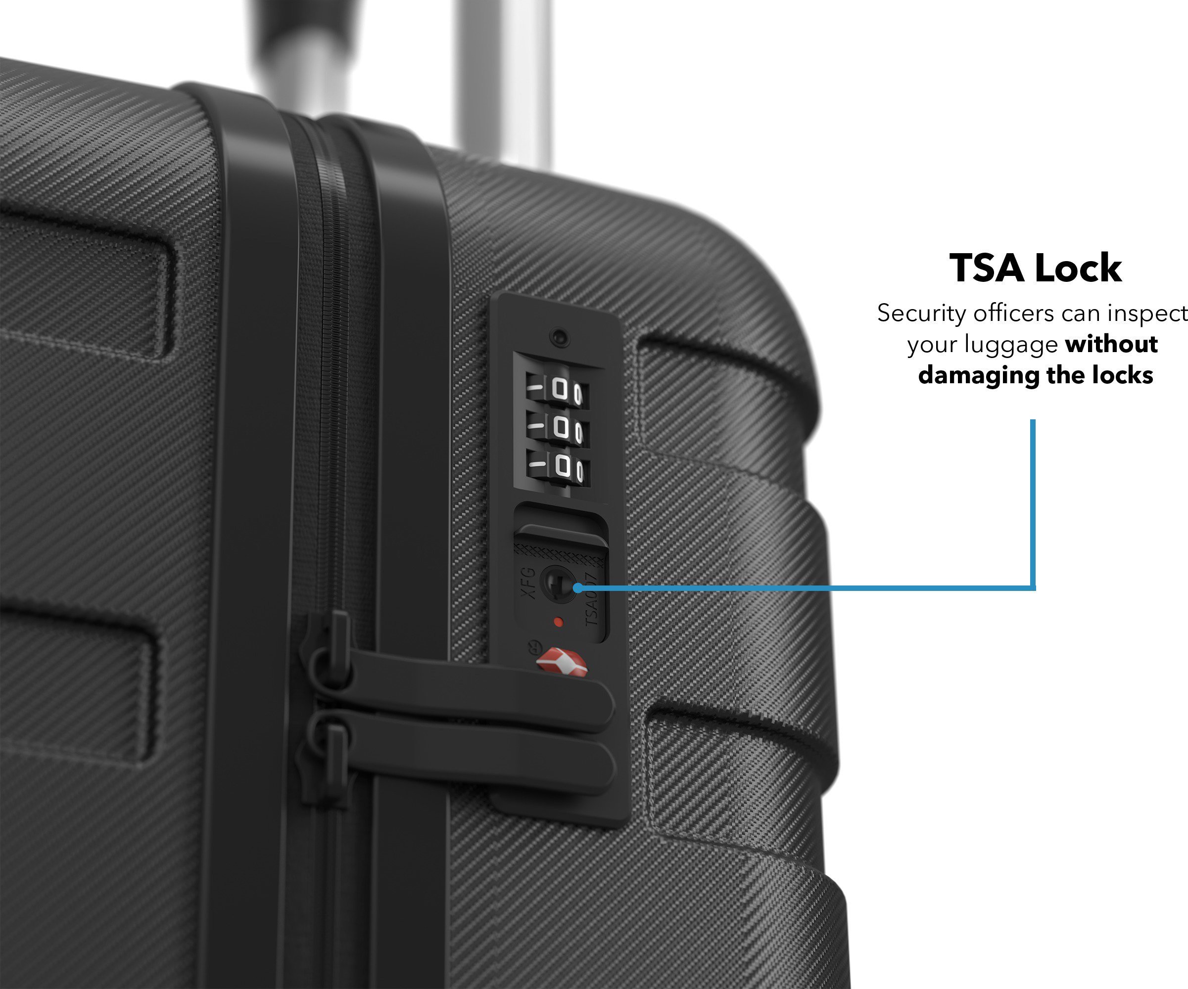 Bőrönd AlzaGuard Traveler Suitcase 2025 bőrönd, S - fekete