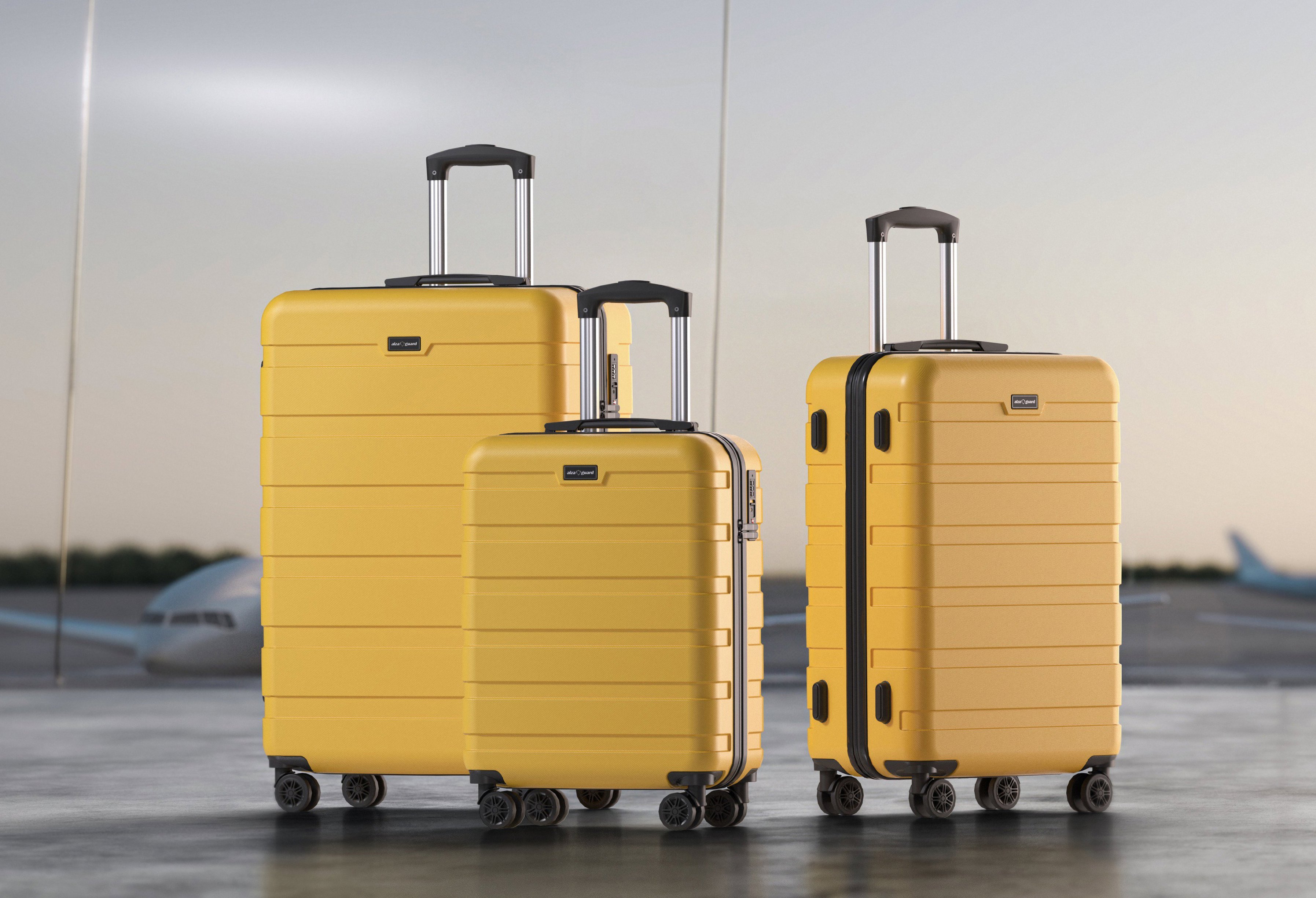 AlzaGuard Traveler Suitcase, M méret - sárga