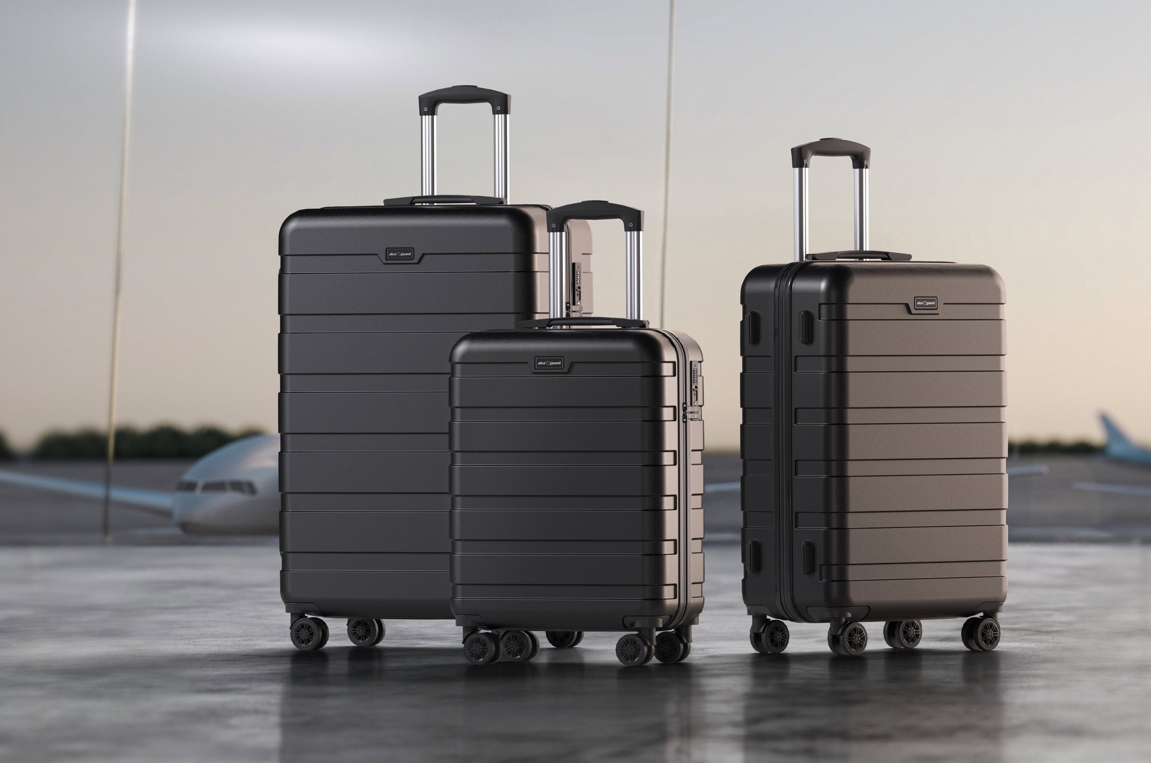 AlzaGuard Traveler Suitcase 2025 bőrönd, M - fekete