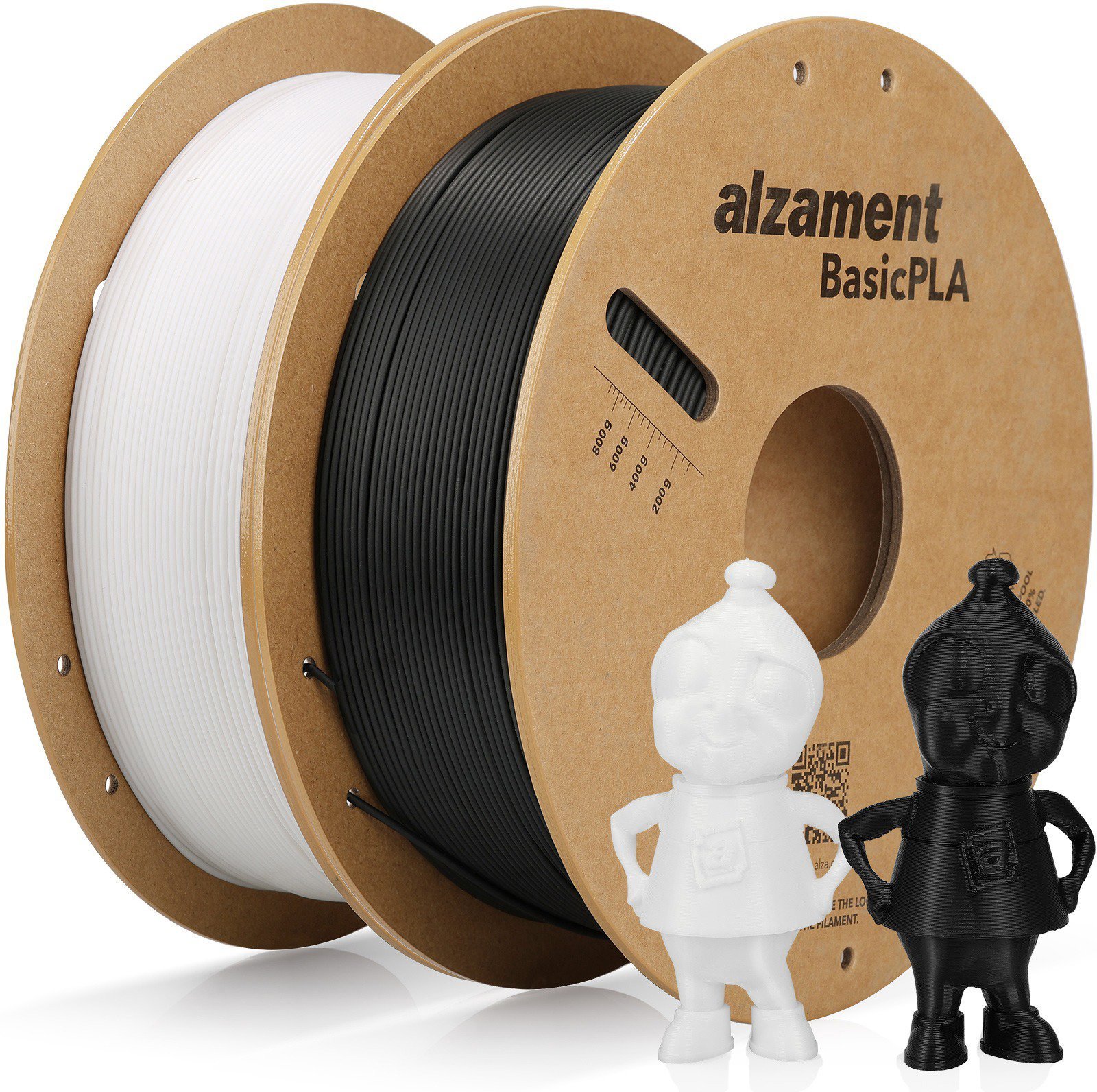 Alzament PLA Basic Dualpack 2x1kg Black+White filament