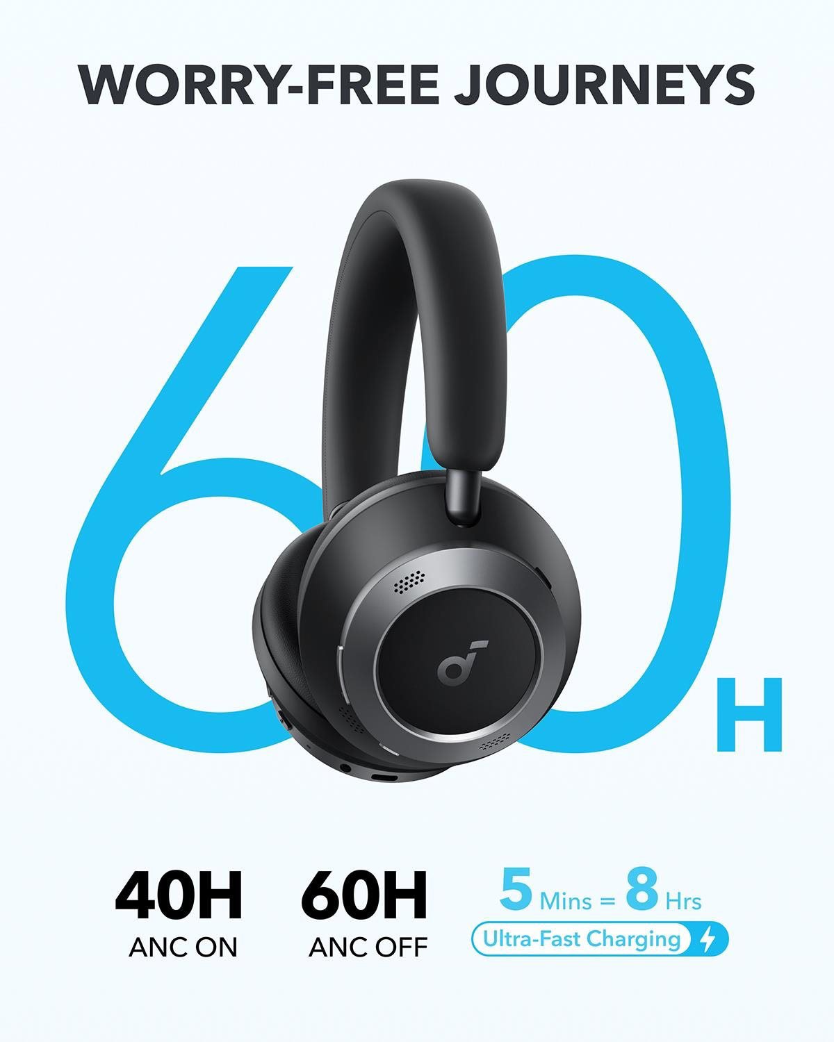 soundcore Space One Pro fekete Black nélküli fejhallgató