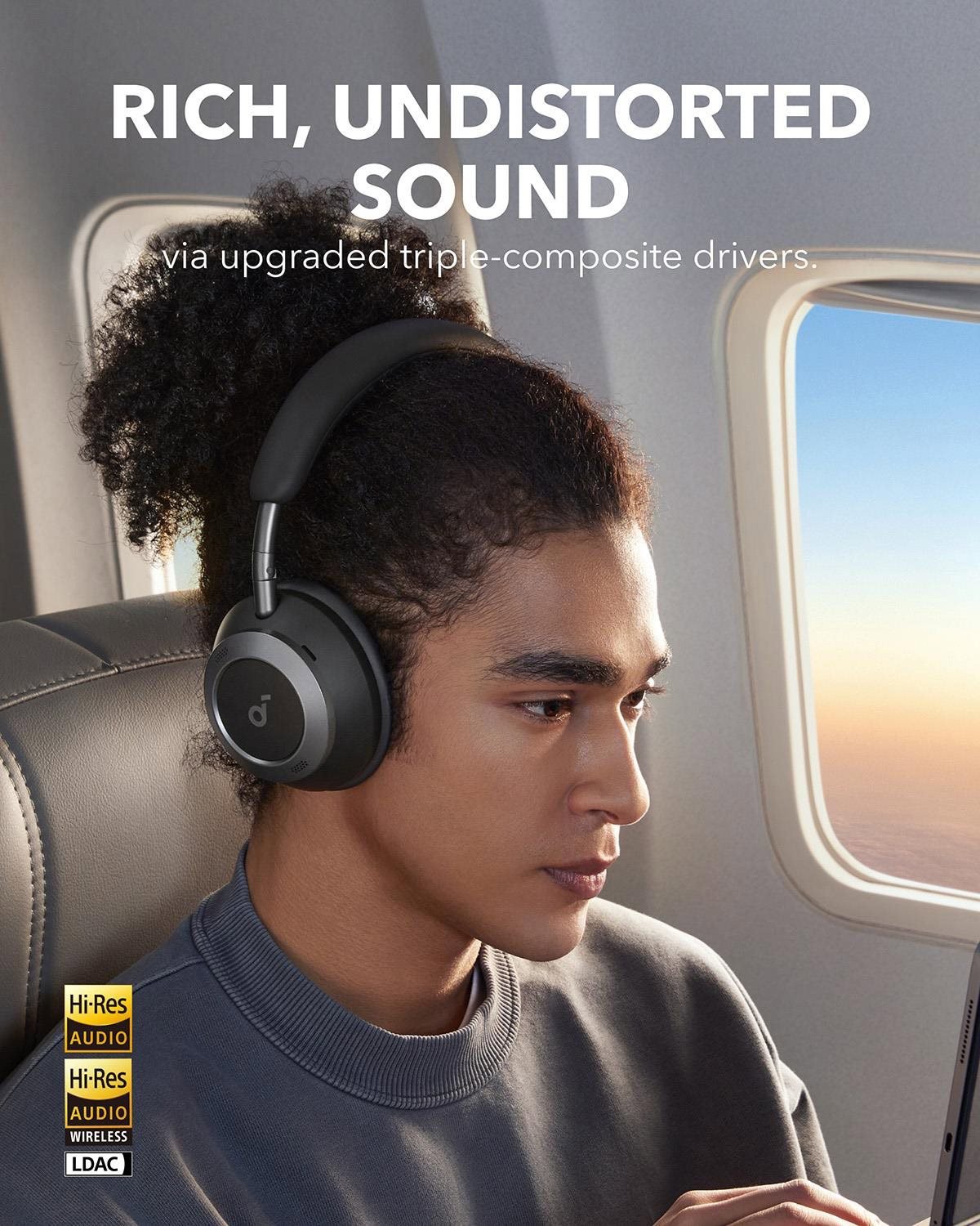 soundcore Space One Pro fekete Black nélküli fejhallgató