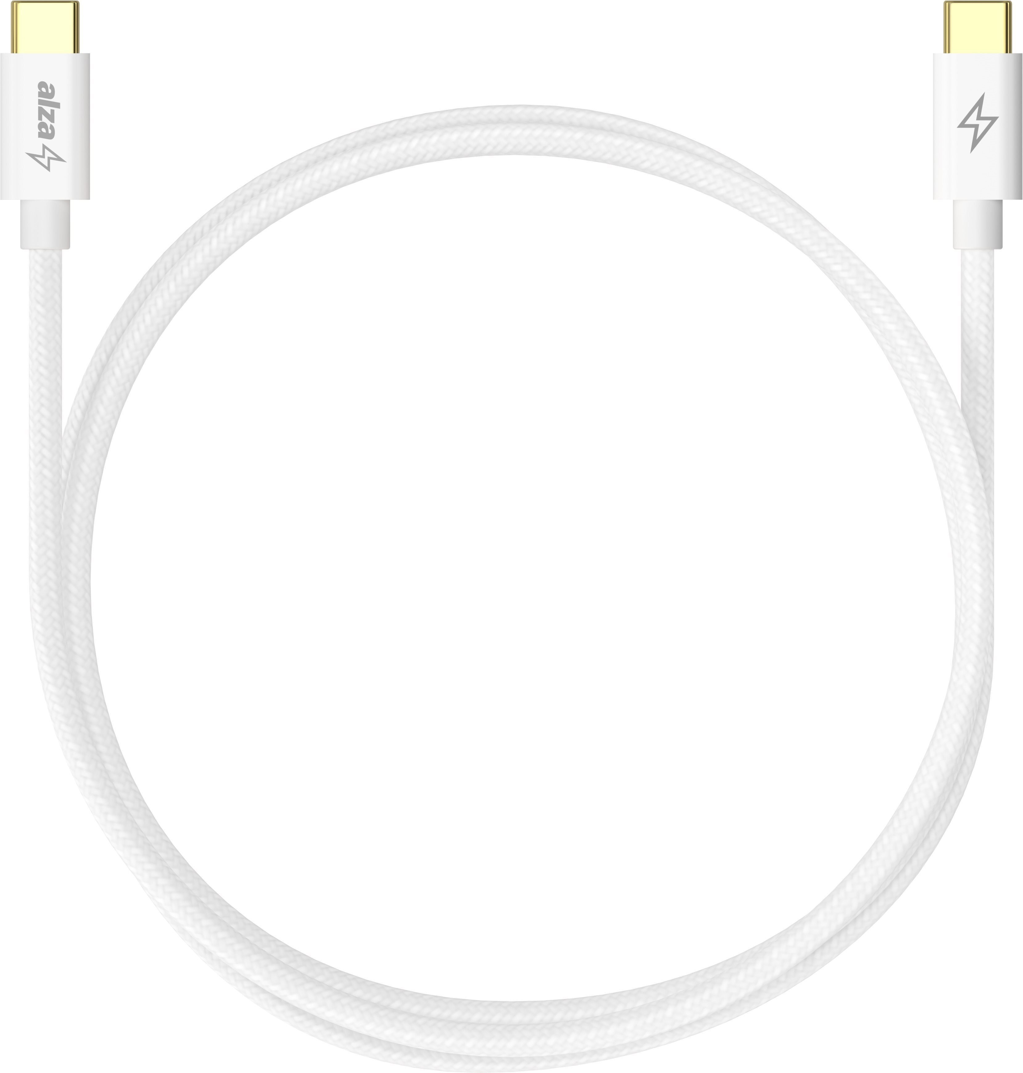AlzaPower CompactCore USB-C to USB-C 2.0, 100 W, 1 m adatkábel, fehér