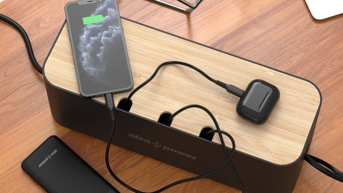 AlzaPower Cable Box Deluxe Large kábelrendező