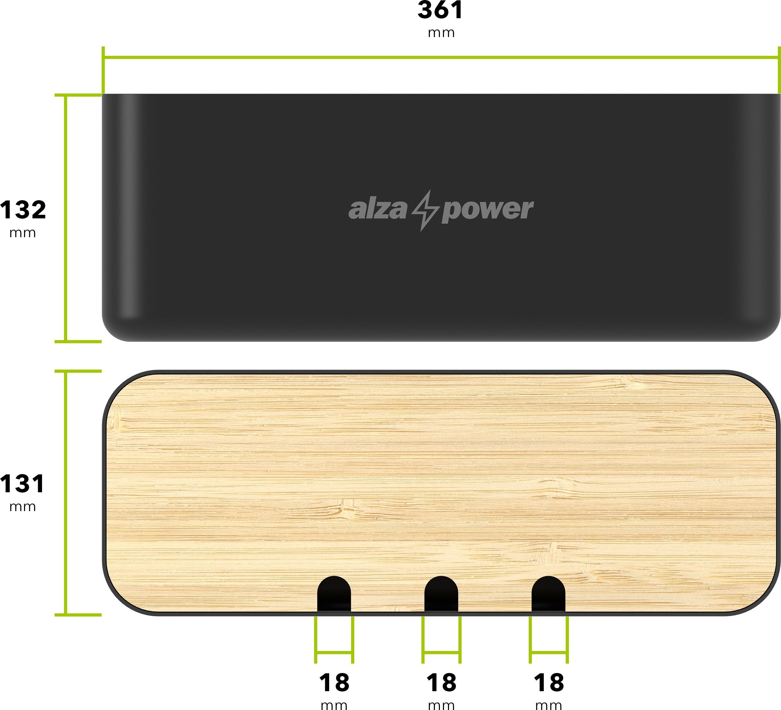 AlzaPower Cable Box Deluxe Large kábelrendező