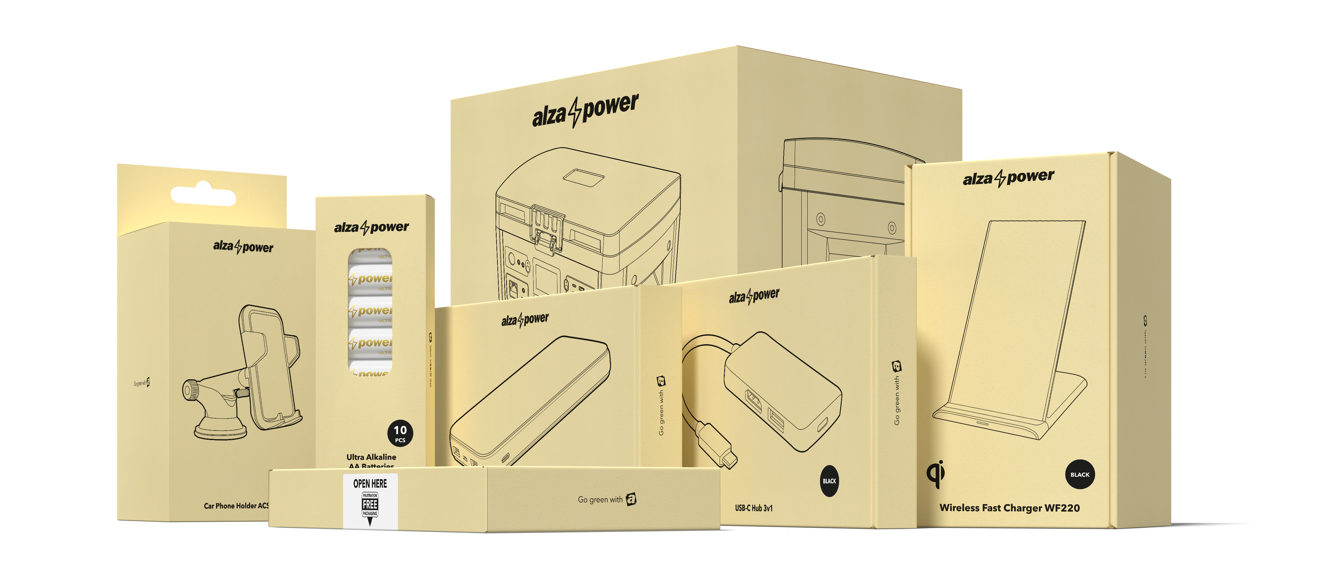 AlzaPower USB-C Dock Station 7in1 (140 W) - fekete