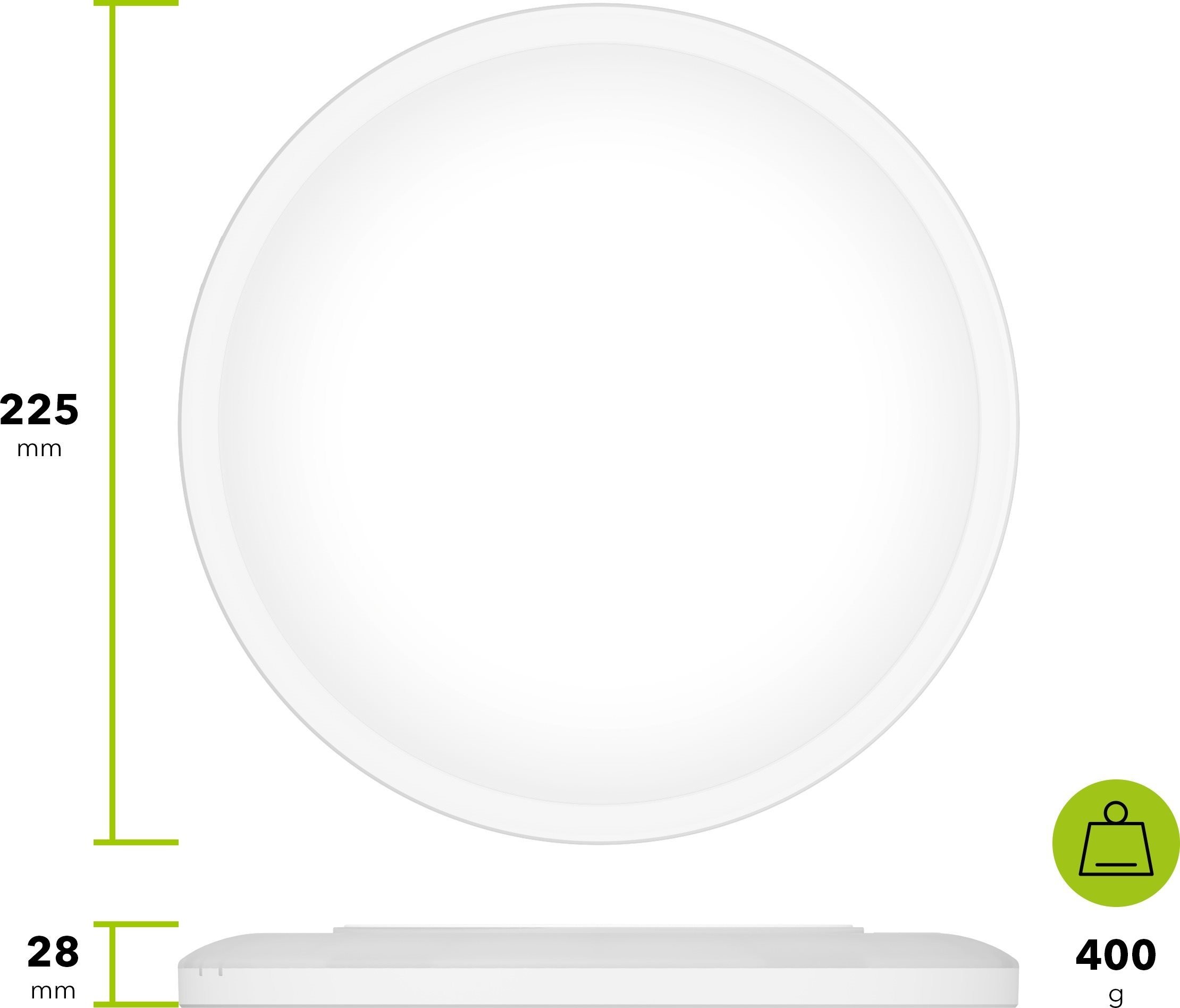 AlzaPower LCL-12MCM LED mennyezeti lámpa, slim, 12W, fehér