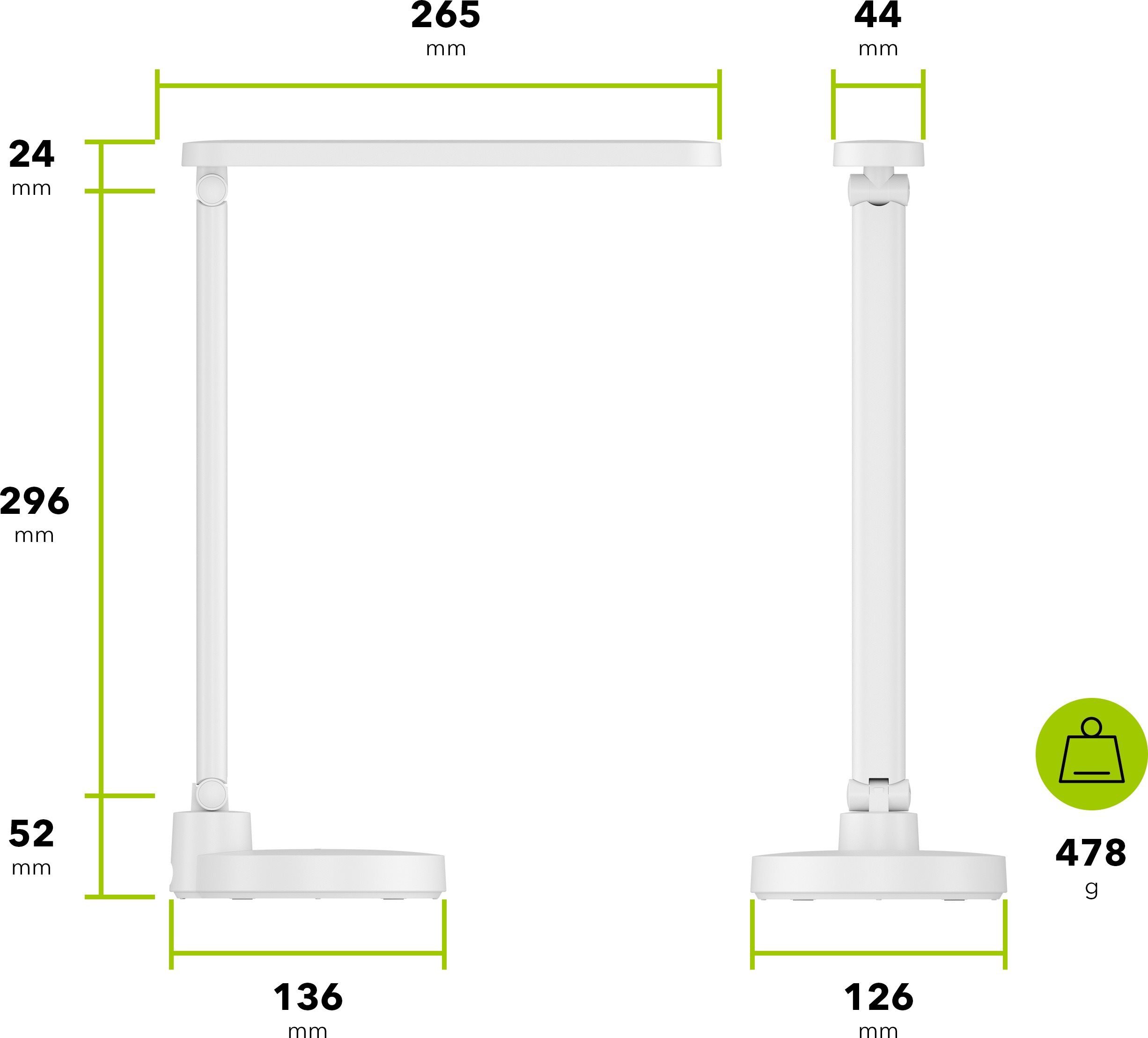 AlzaPower LLT-61WDW LED Table Lamp 3W asztali lámpa, fehér