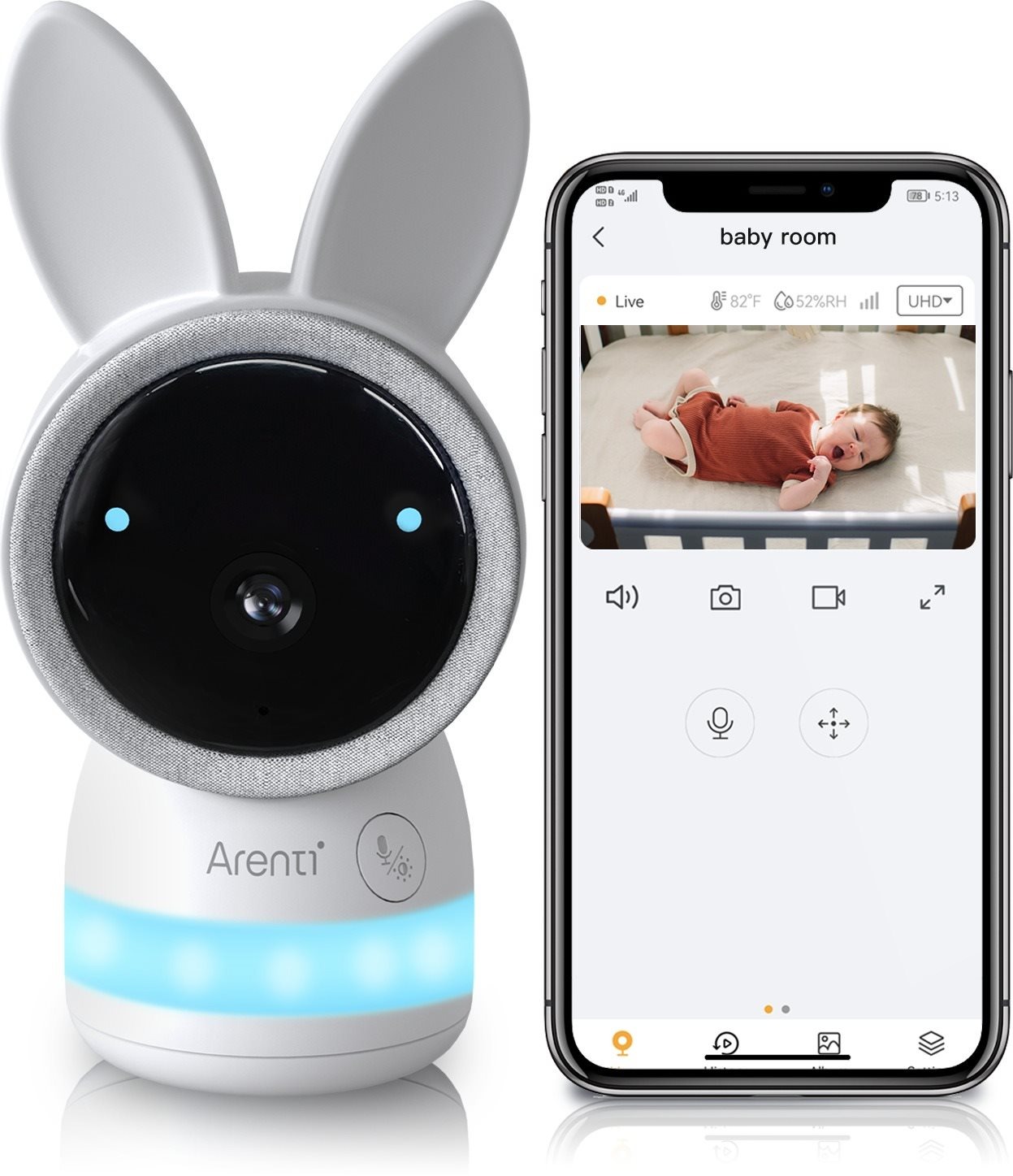 ARENTI 3MP/2K Wi-Fi Video Baby Monitor IP kamera