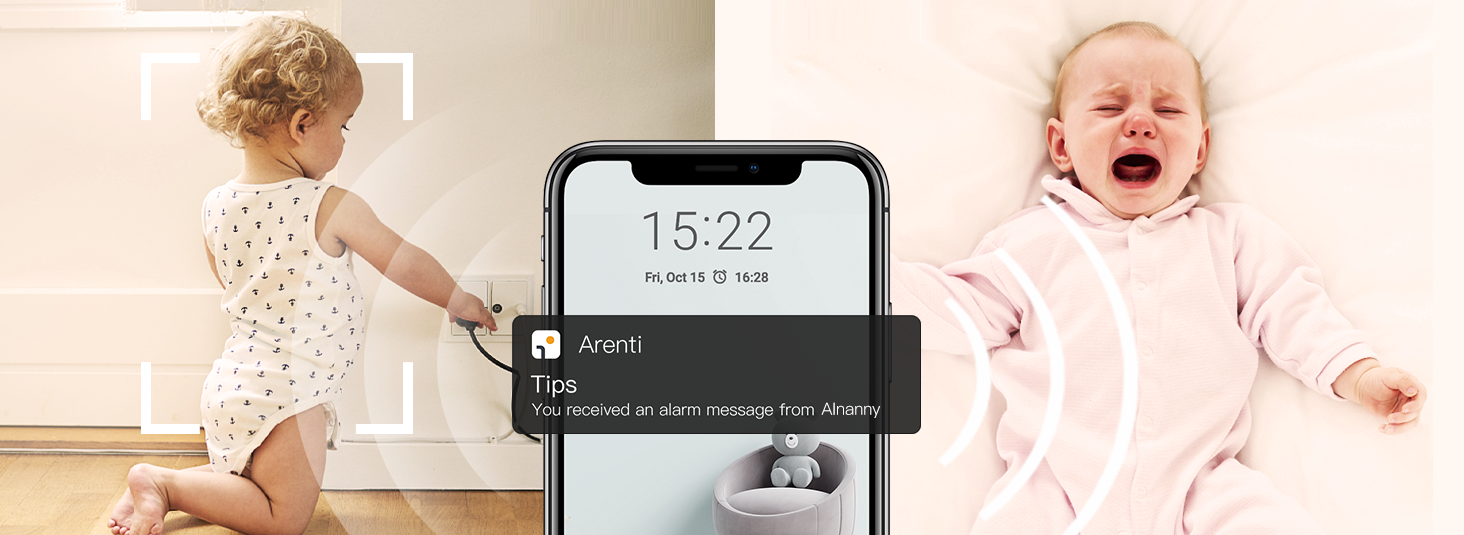 ARENTI 3MP/2K Wi-Fi Video Baby Monitor IP kamera
