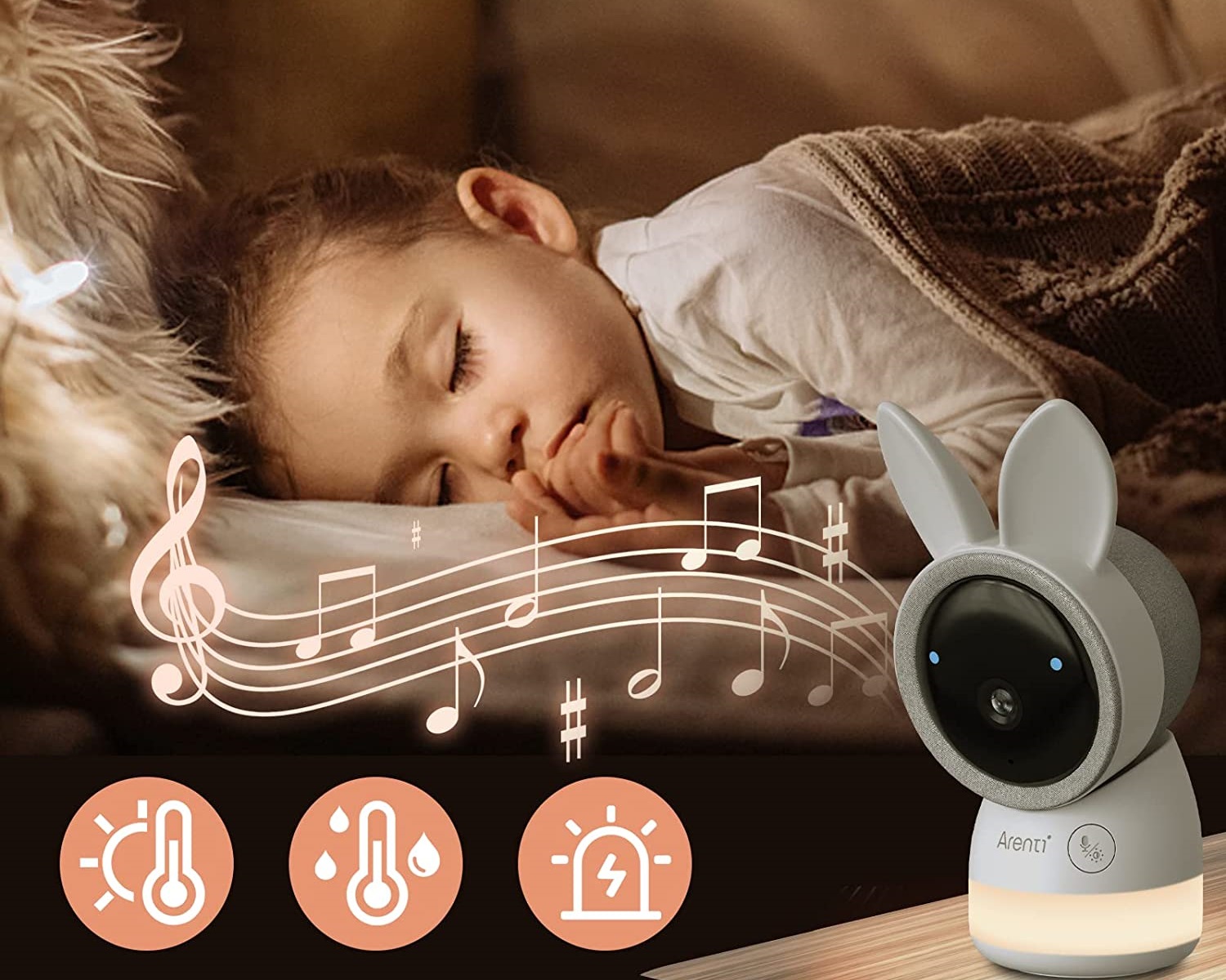ARENTI 3MP/2K Wi-Fi Video Baby Monitor IP kamera