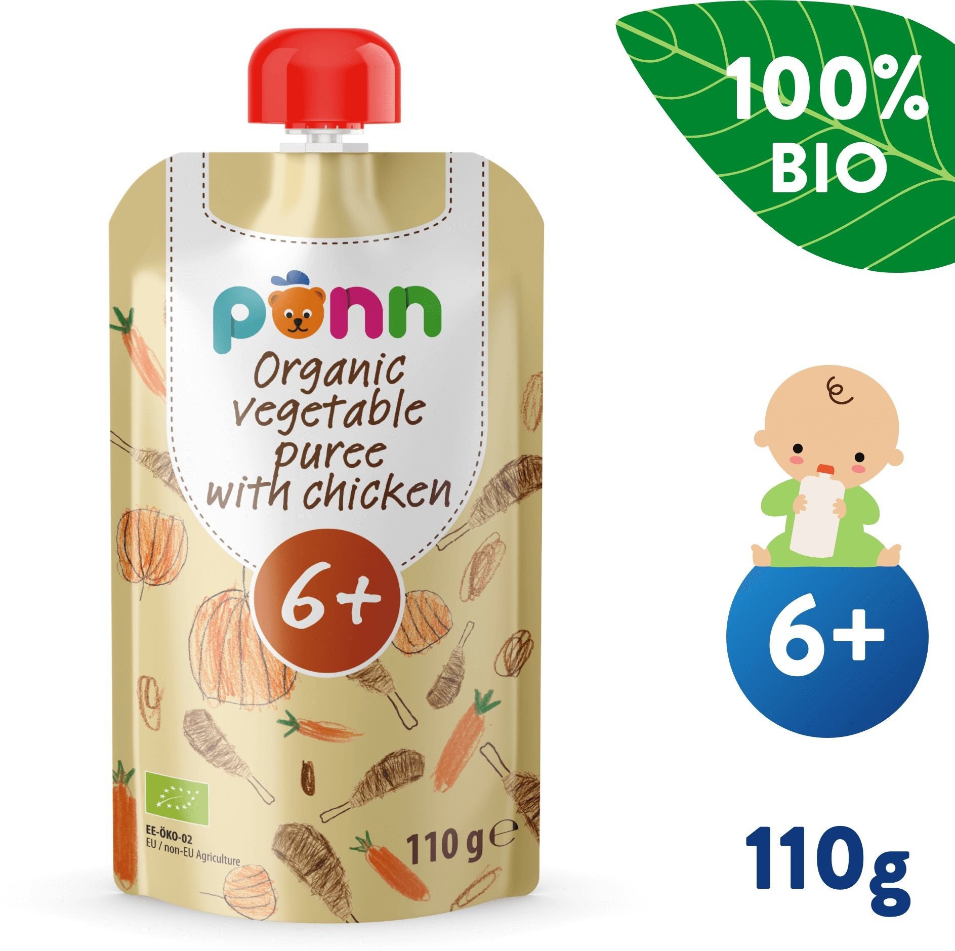 BABY13117 SALVEST Ponn BIO Csirke zöldségpürével (110 g)