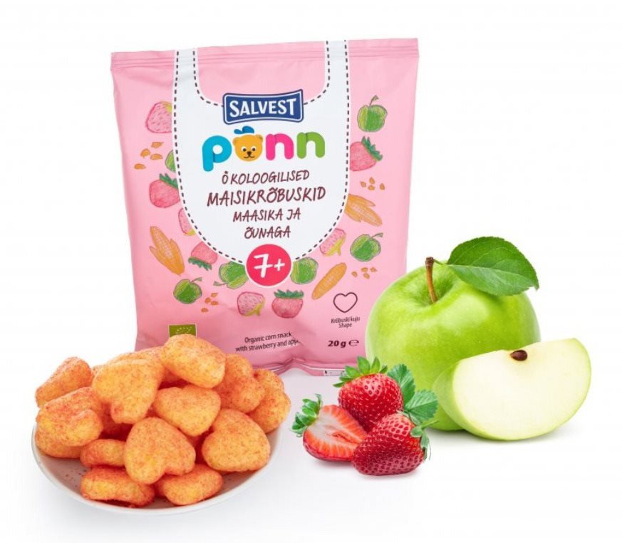 Ropogós gyerekeknek SALVEST Ponn BIO Epres ropogós (20 g)