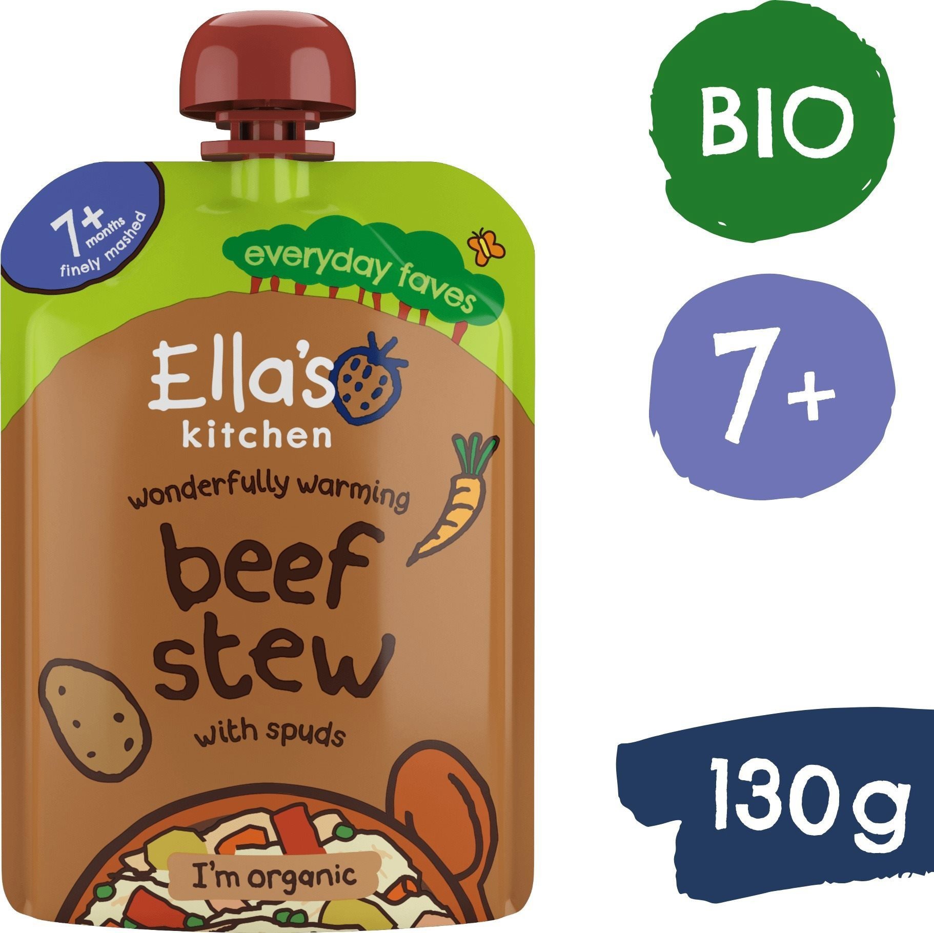 Ella's Kitchen BIO párolt marhahús burgonyával, 130 g