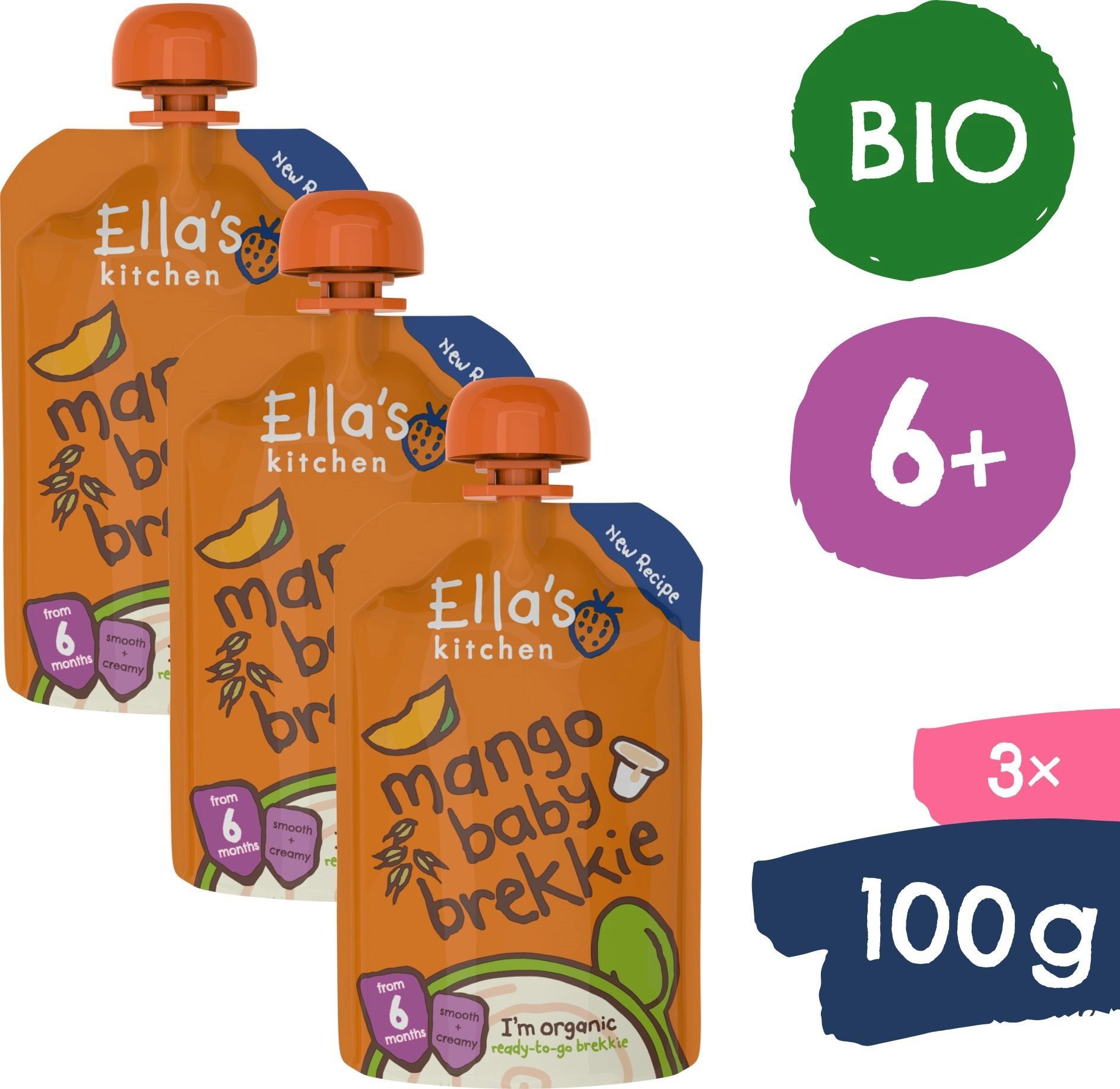 BABY20069 Ella's Kitchen BIO reggeli mangóval és joghurttal 3×100 g