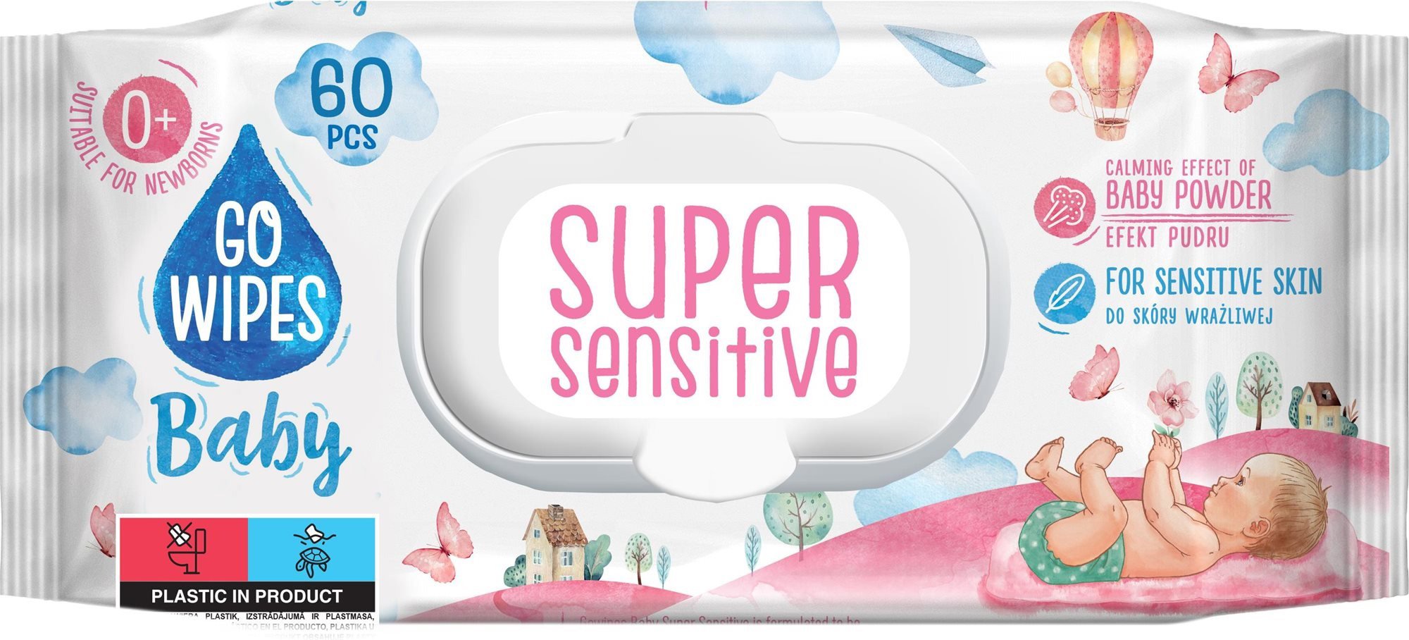 GoWipes Super Sensitive babatörlőkendő 60 db