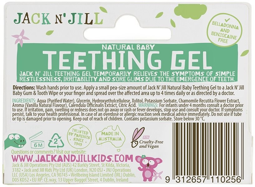 Jack N´Jill fogzásgél az első fogak kibújásához 4 hónapos kortól, 15 g