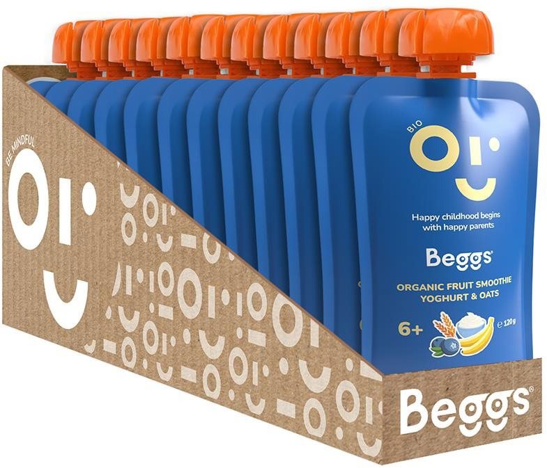 Beggs BIO Smoothie gyümölccsel, joghurttal és zabpehellyel 12× 120 g