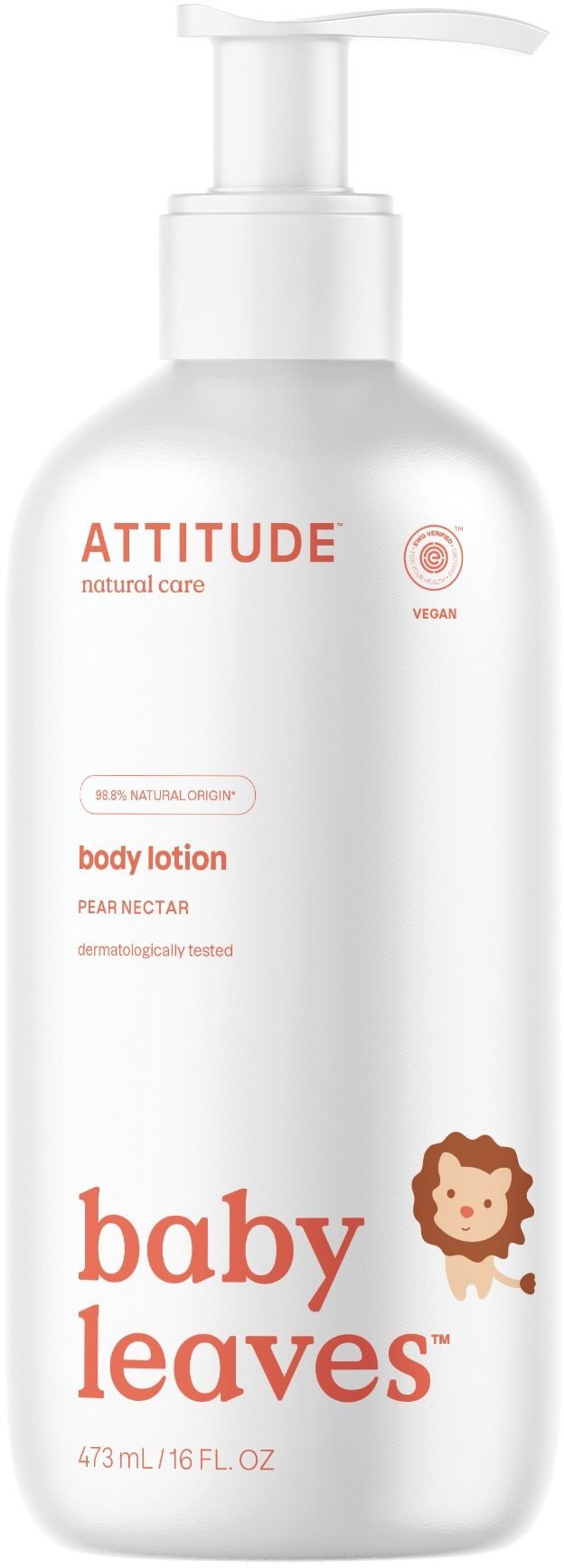 ATTITUDE Baby Leaves baba testápoló körtelé illattal 473 ml