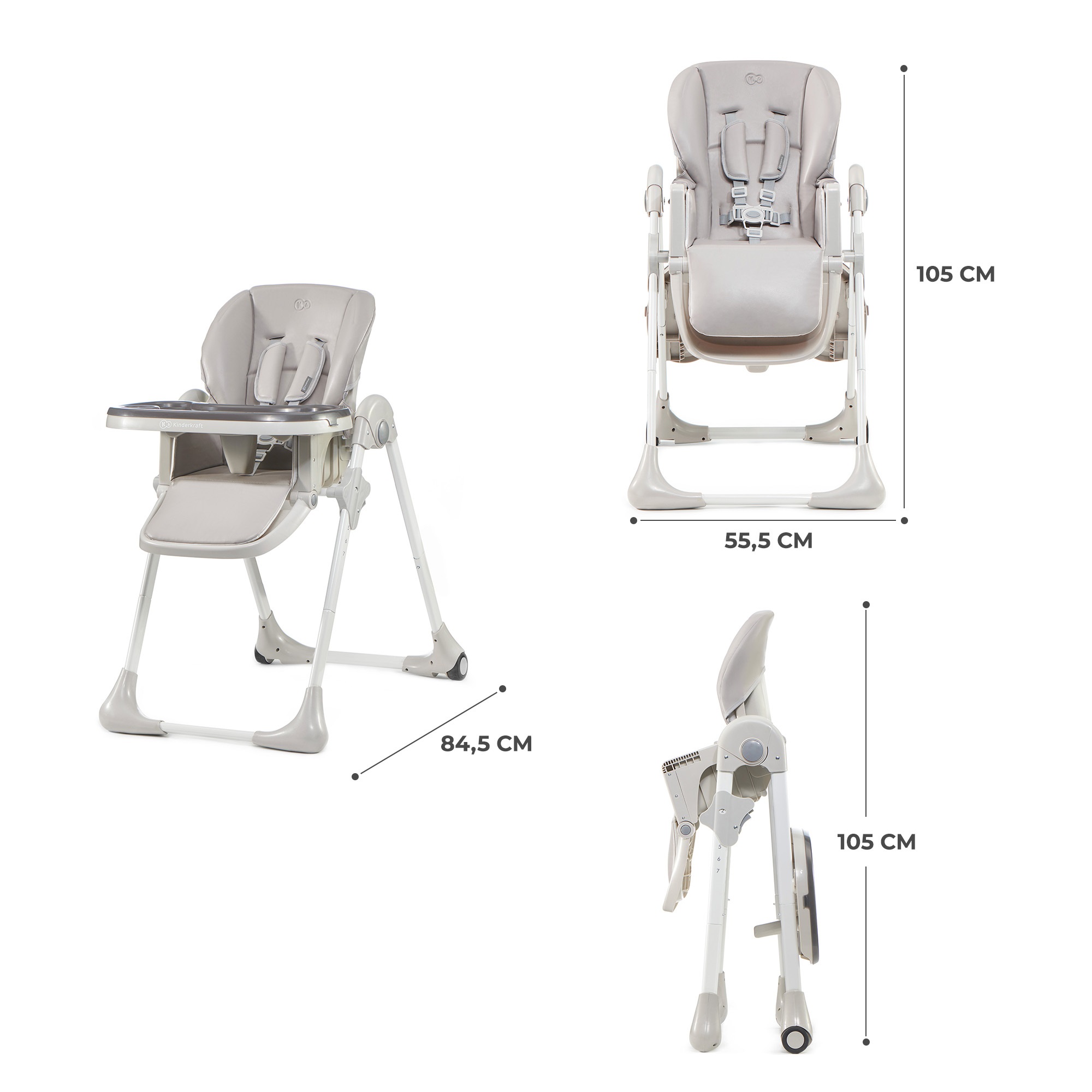 Kinderkraft YUMMY grey etetőszék