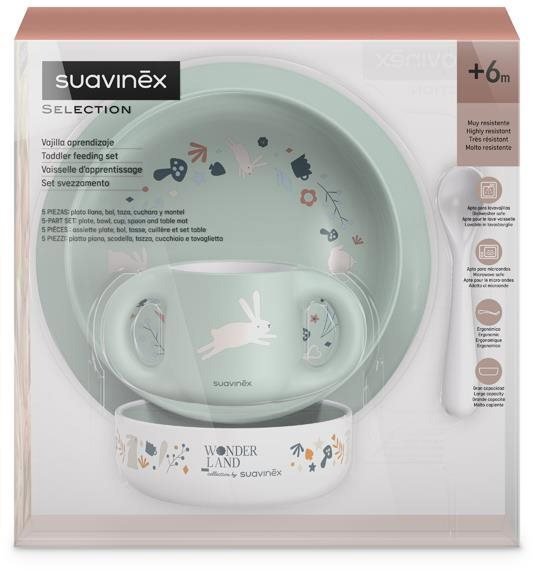Suavinex Wonderland zöld gyermek étkészlet