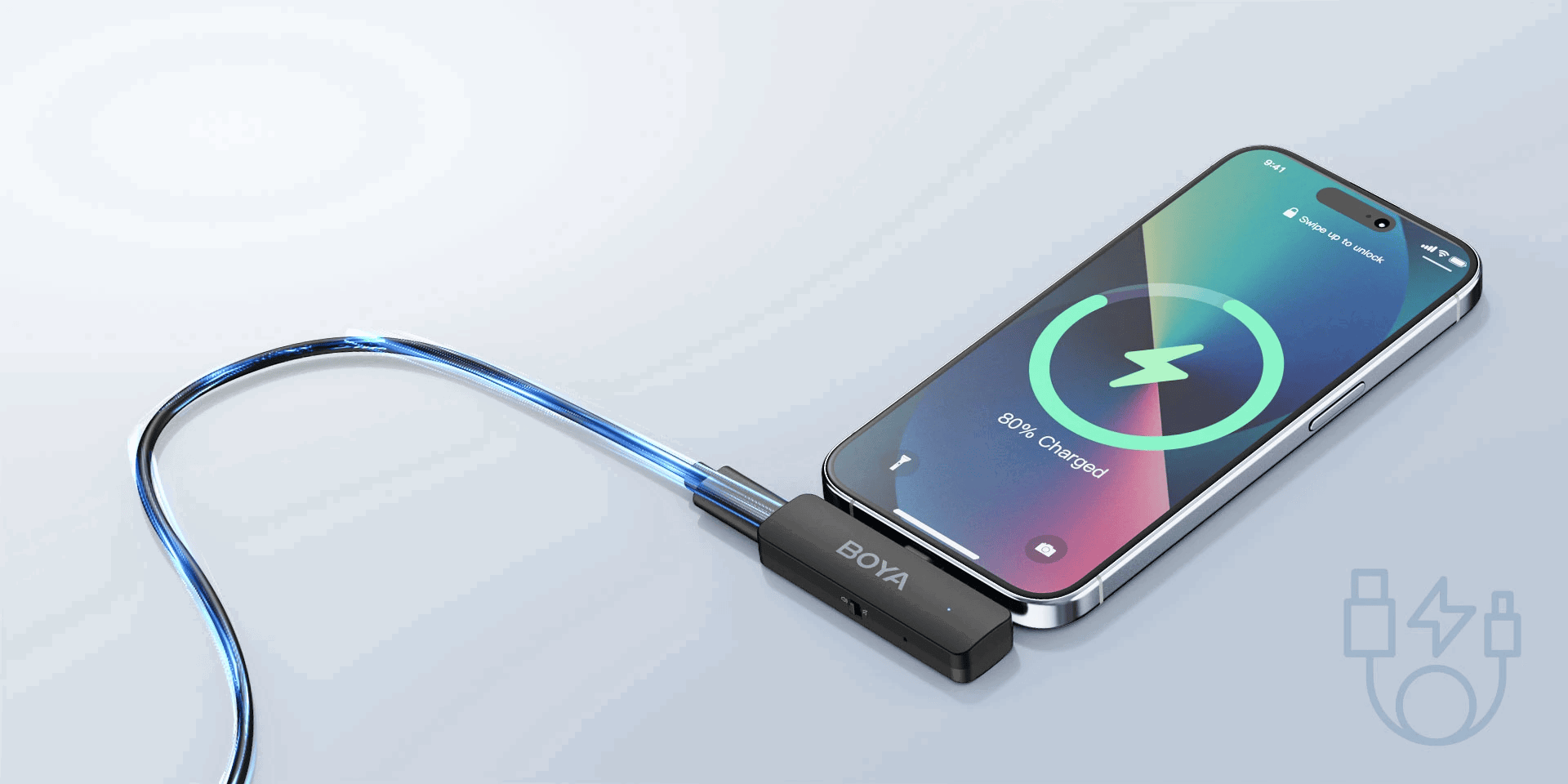 BOYA BY-V4D vezeték nélküli mikrofonrendszer Lightning csatlakozó támogatással
