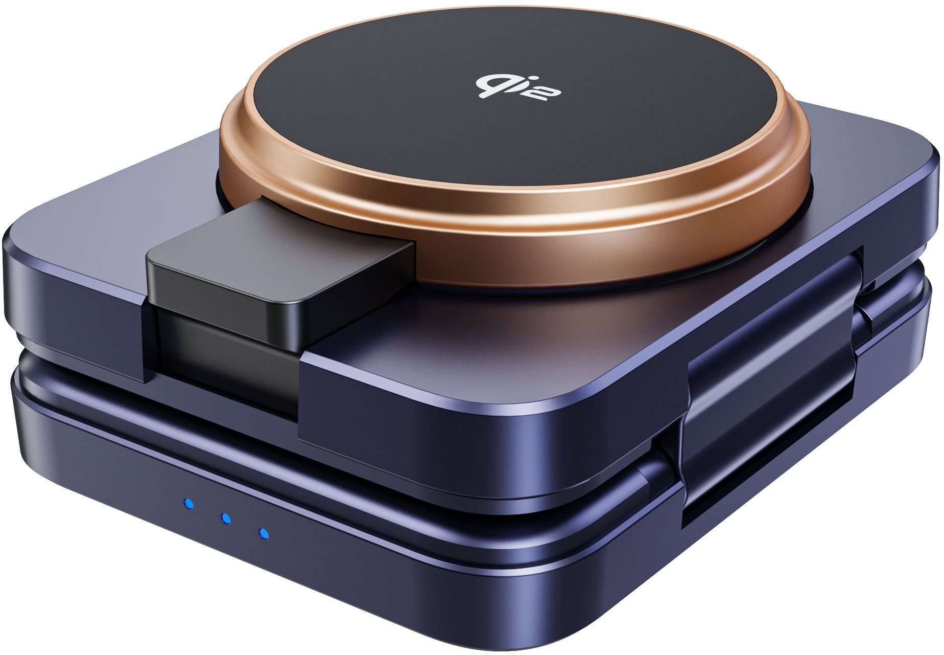 ChoeTech 15W QI2 Certified 3-in-1 Foldable Magnetic wireless charger blue