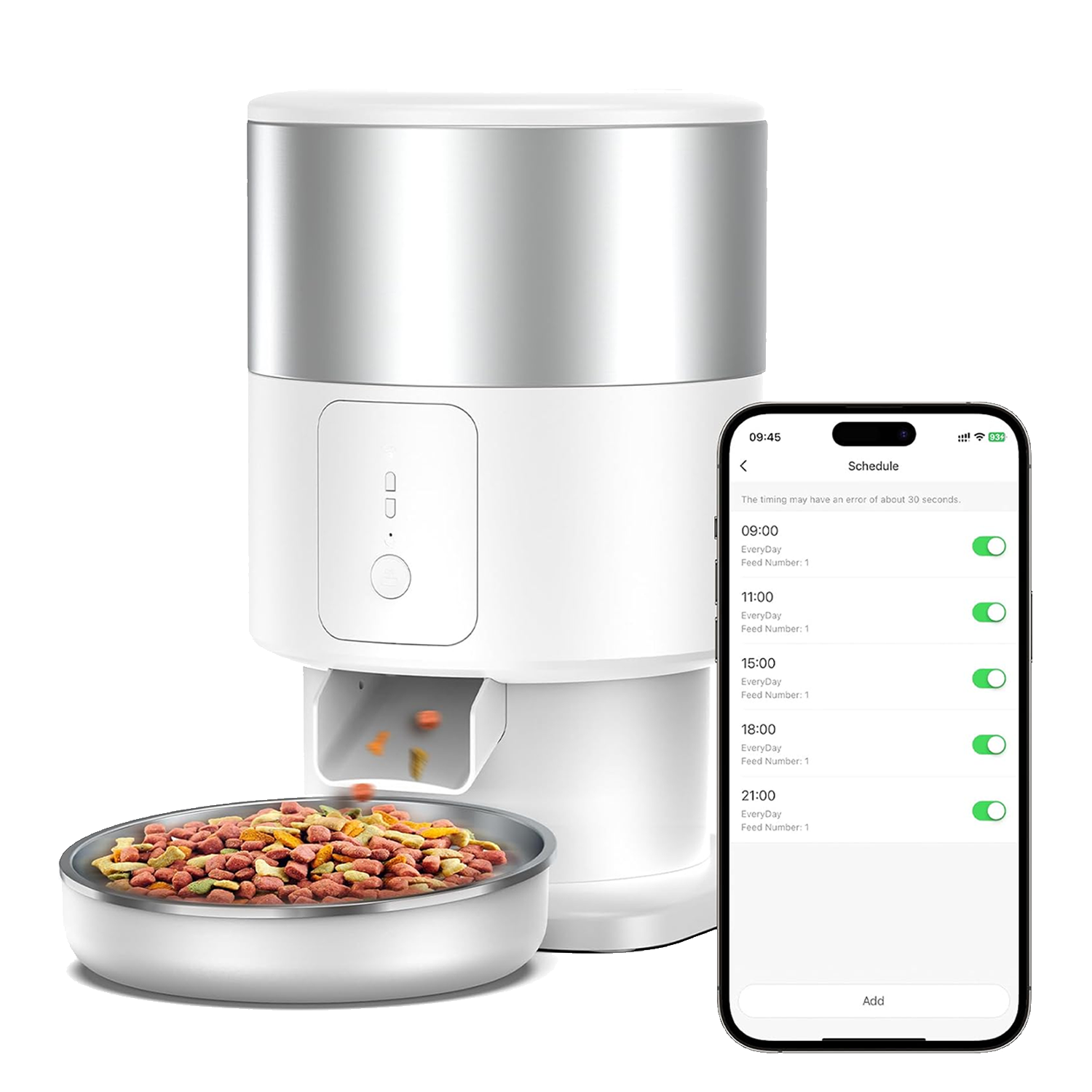Tikpaws PF07 etetőautomata WiFi-vel, 3000 ml-es tartály
