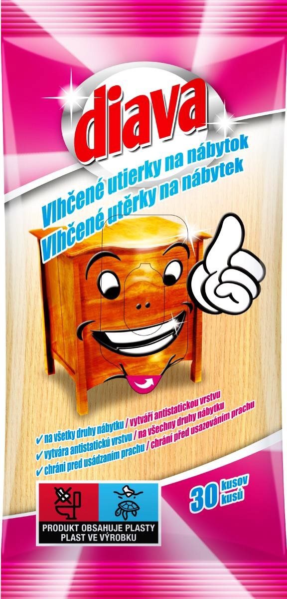 DIAVA bútorápoló nedves törlőkendők 30 db