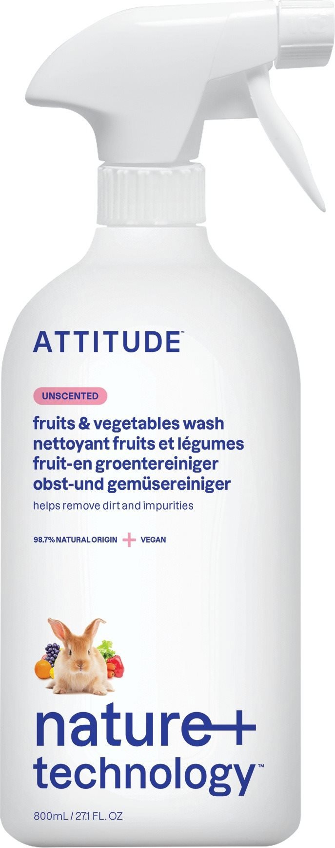 ATTITUDE-Illatmentes gyümölcs- és zöldségtisztító permetezővel
