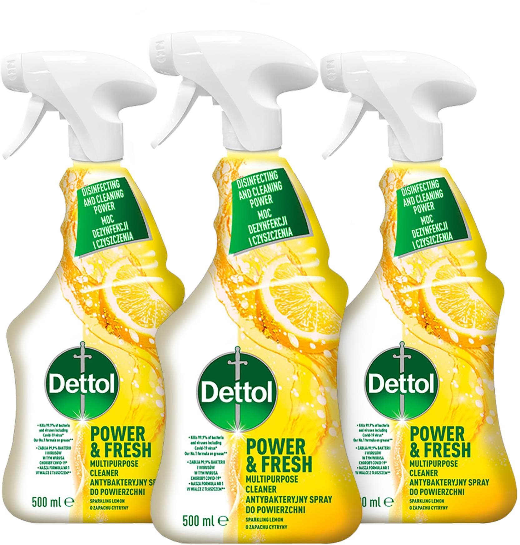 Fertőtlenítés DETTOL Antibakteriális felületi spray Citrom és Mész 3×500 ml