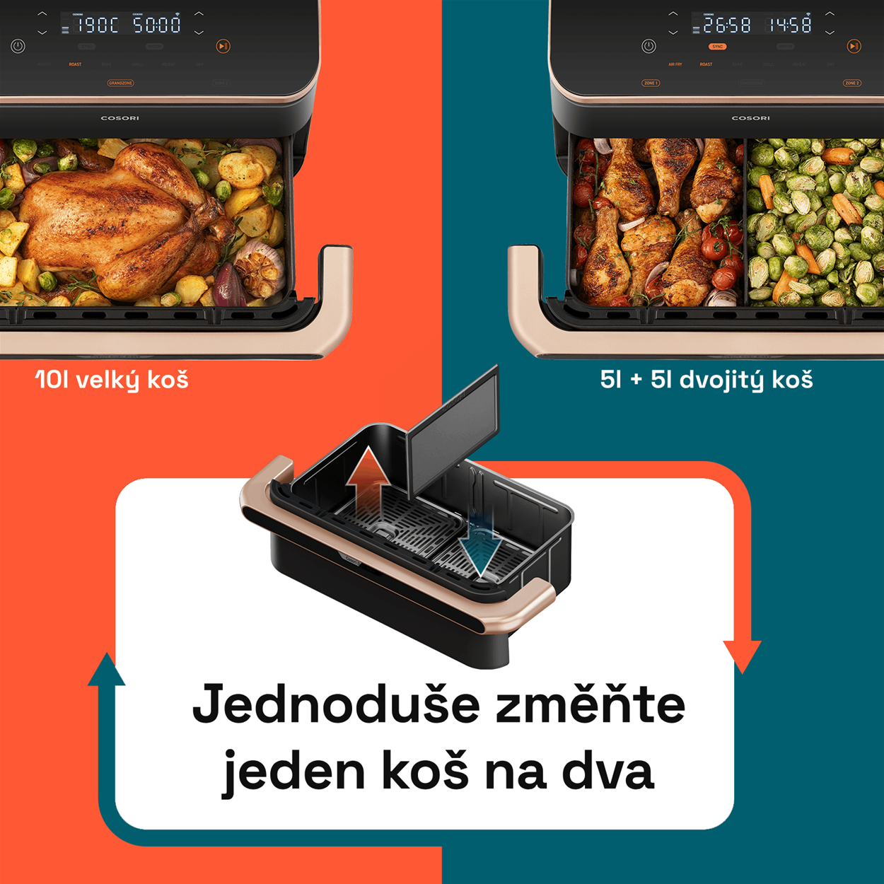 Cosori TF101S Dual Blaze TwinFry 10 l forrólevegős sütő