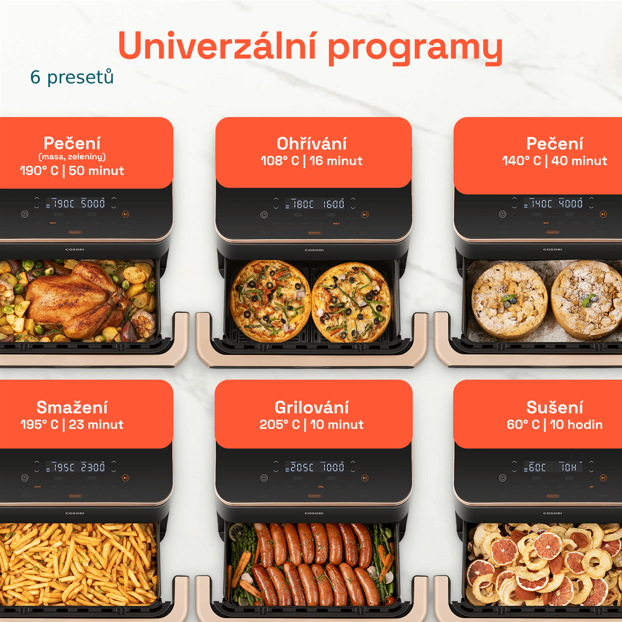 Cosori TF101S Dual Blaze TwinFry 10 l forrólevegős sütő