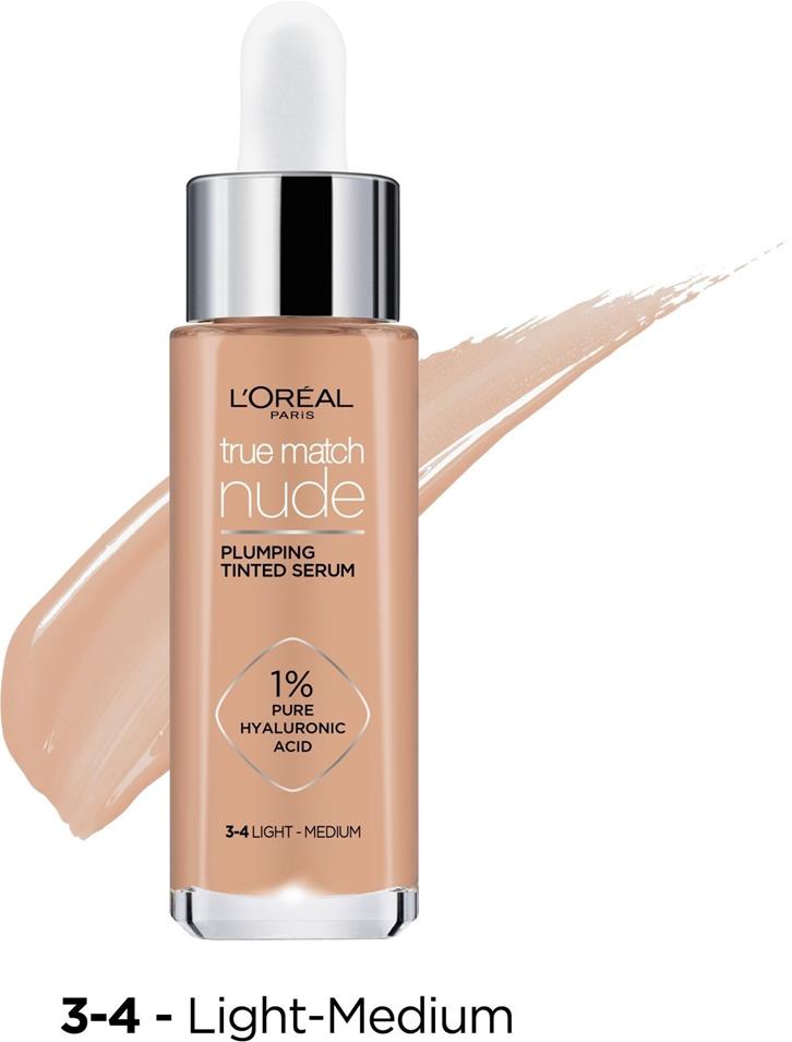 Smink L'ORÉAL PARIS True Match színezett szérum 3-4 Light-Medium 30 ml