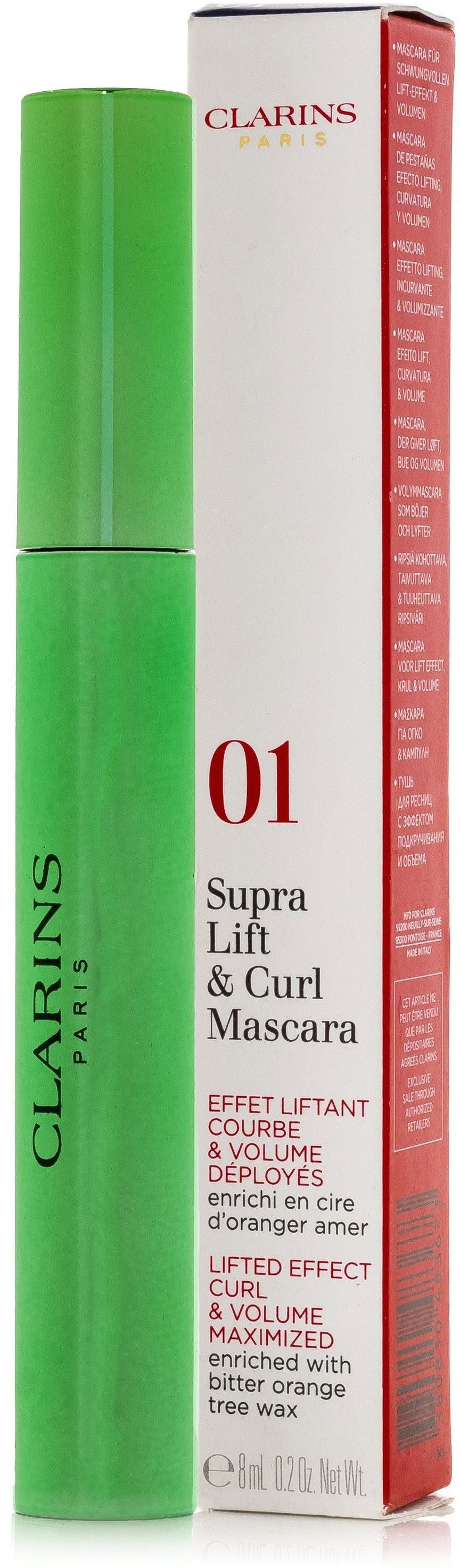 CLARINS Supra Volume Szempillaspirál #01 Intense Black Lift & Curl 8 ml