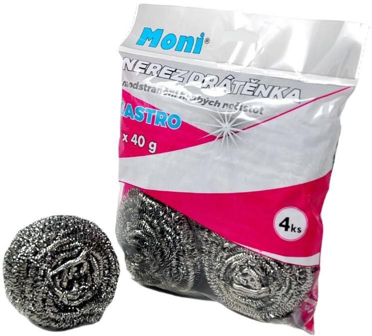 MONI rozsdamentes acél súrolószivacs 4 × 40 g