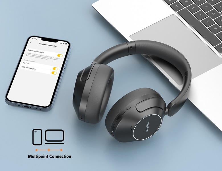 EarFun Wave Pro Black vezeték nélküli fejhallgató