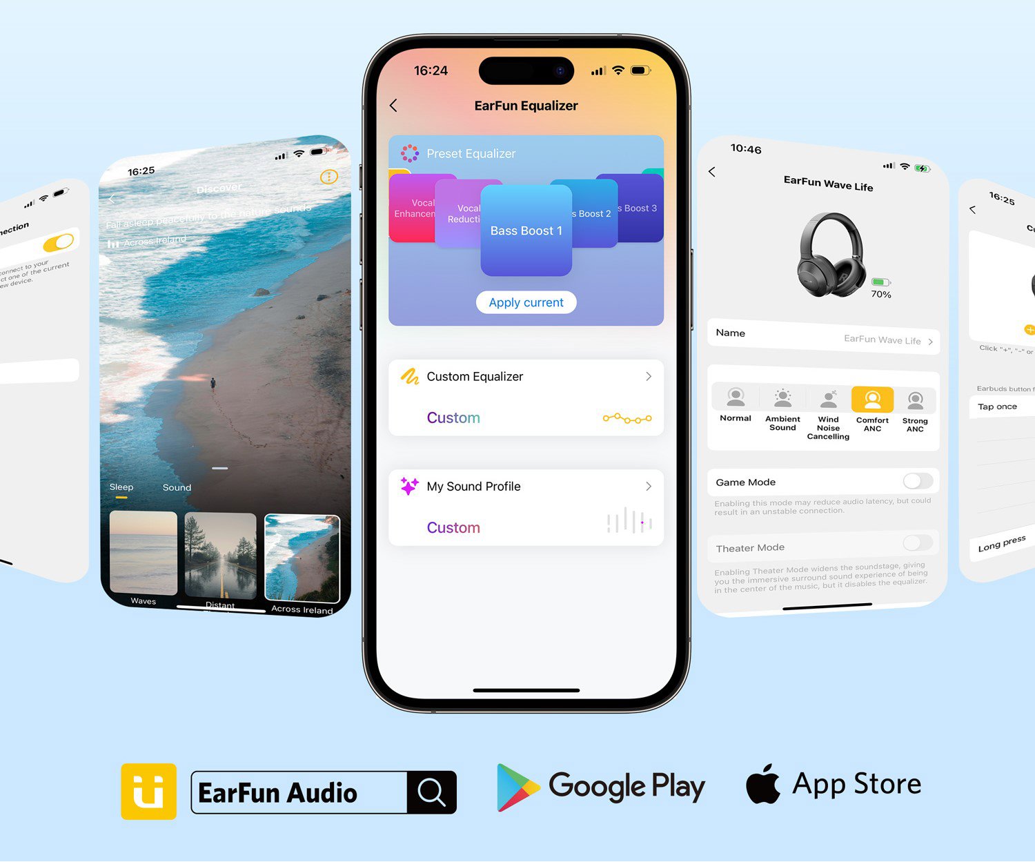 EarFun Wave Life Black vezeték nélküli fejhallgató