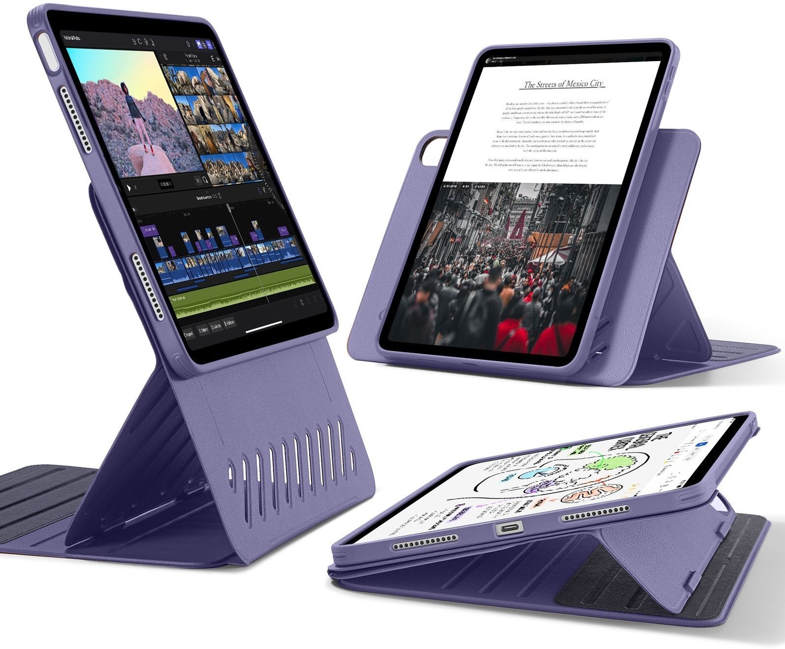 ESR Shift Magnetic Case, Compatible with iPad Air 11 (2024), Purple tablet tok