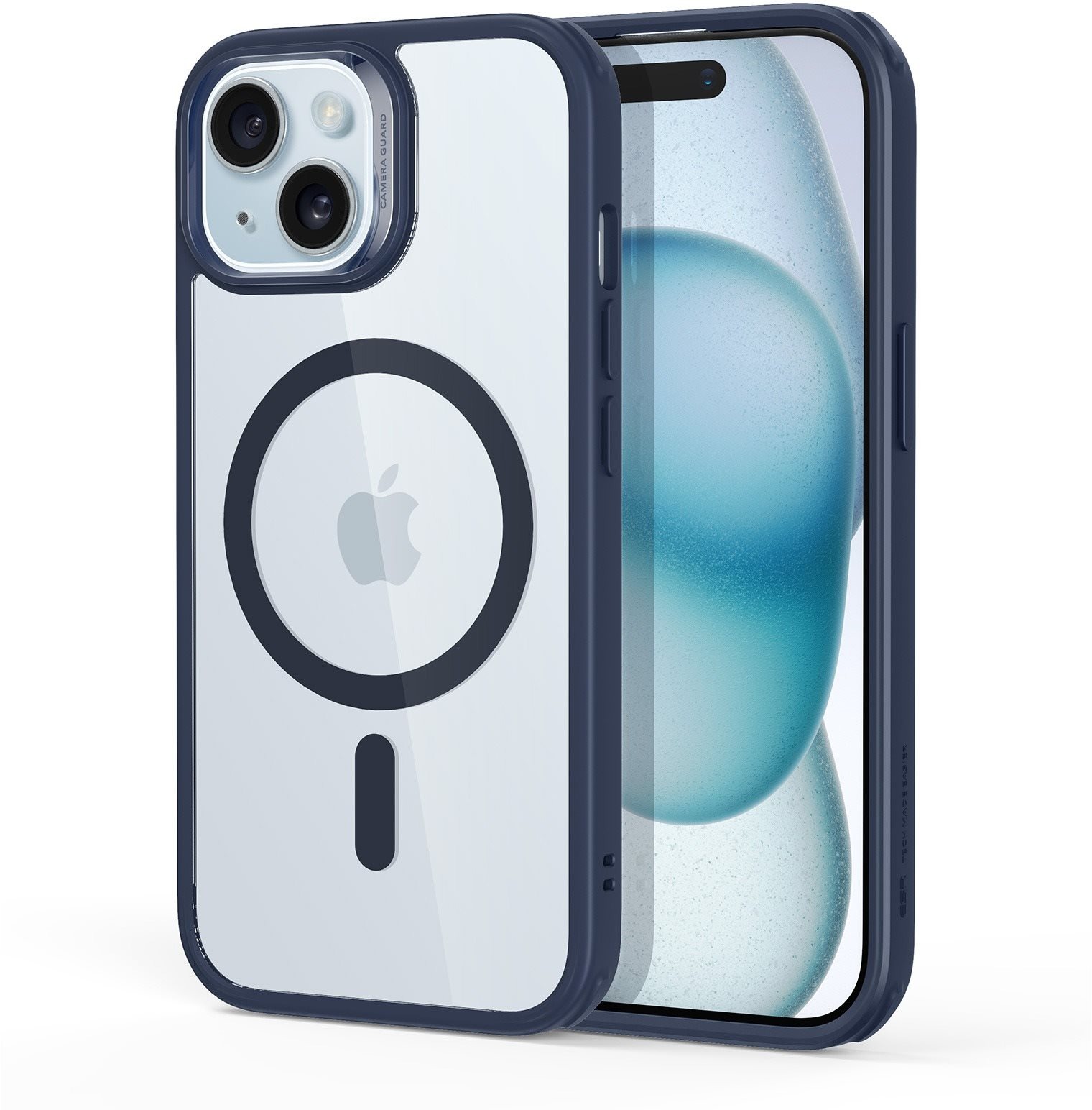 ESR Classic Hybrid Case (HaloLock), Compatible with iPhone 15 Plus, Clear Blue mobiltelefon tok