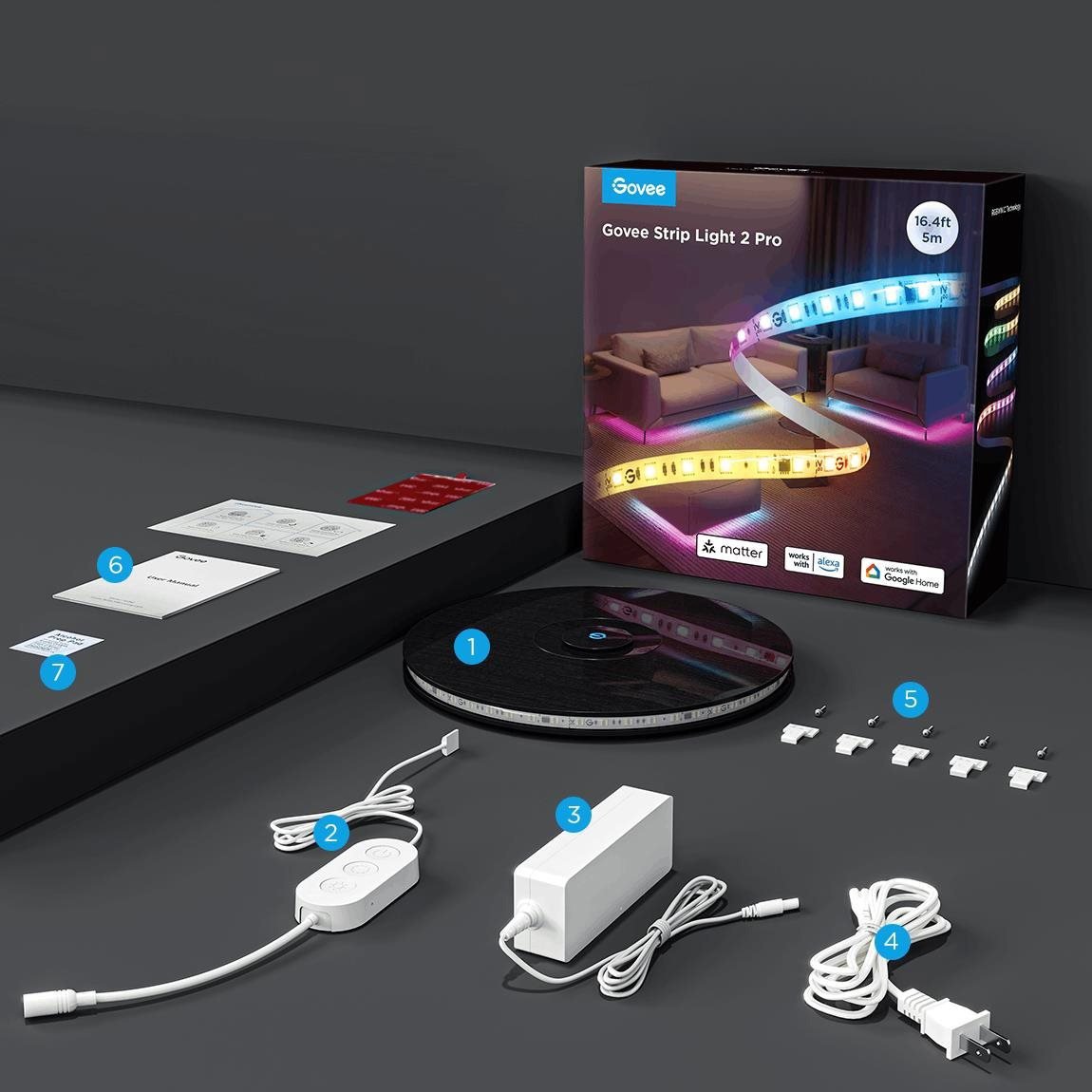 Govee Strip Light 2 Pro bővítő LED-szalag, 1 m