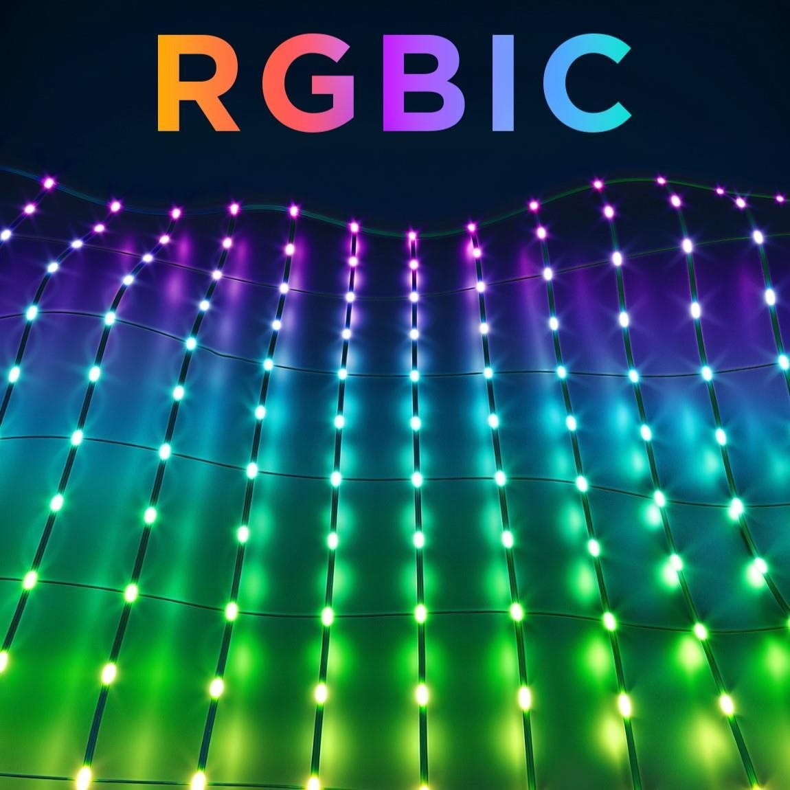 Govee RGBIC kültéri fényháló, Matter, 1,2 × 1,2 m