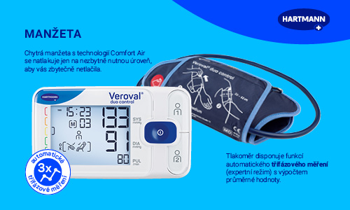 Nyomásmérő HARTMANN Veroval Duo Control ajándékcsomag HARTMANN Veroval Duo Control