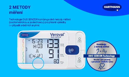 Nyomásmérő HARTMANN Veroval Duo Control ajándékcsomag HARTMANN Veroval Duo Control