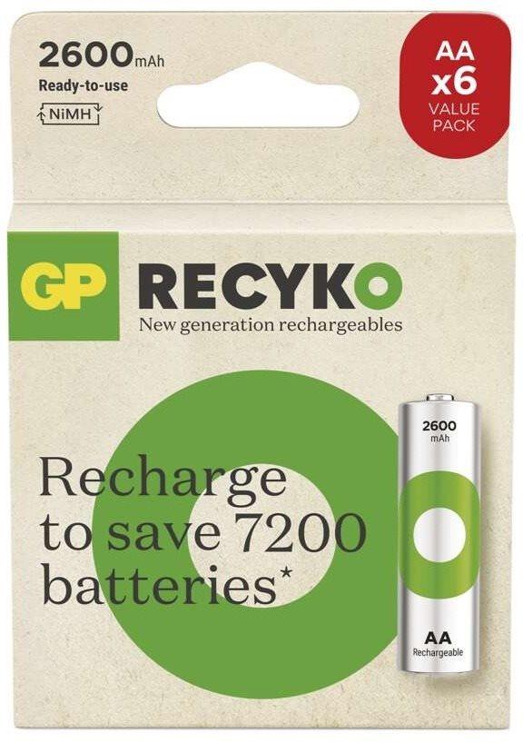 GP ReCyko 2600 AA (HR6) újratölthető elemek, 6 db