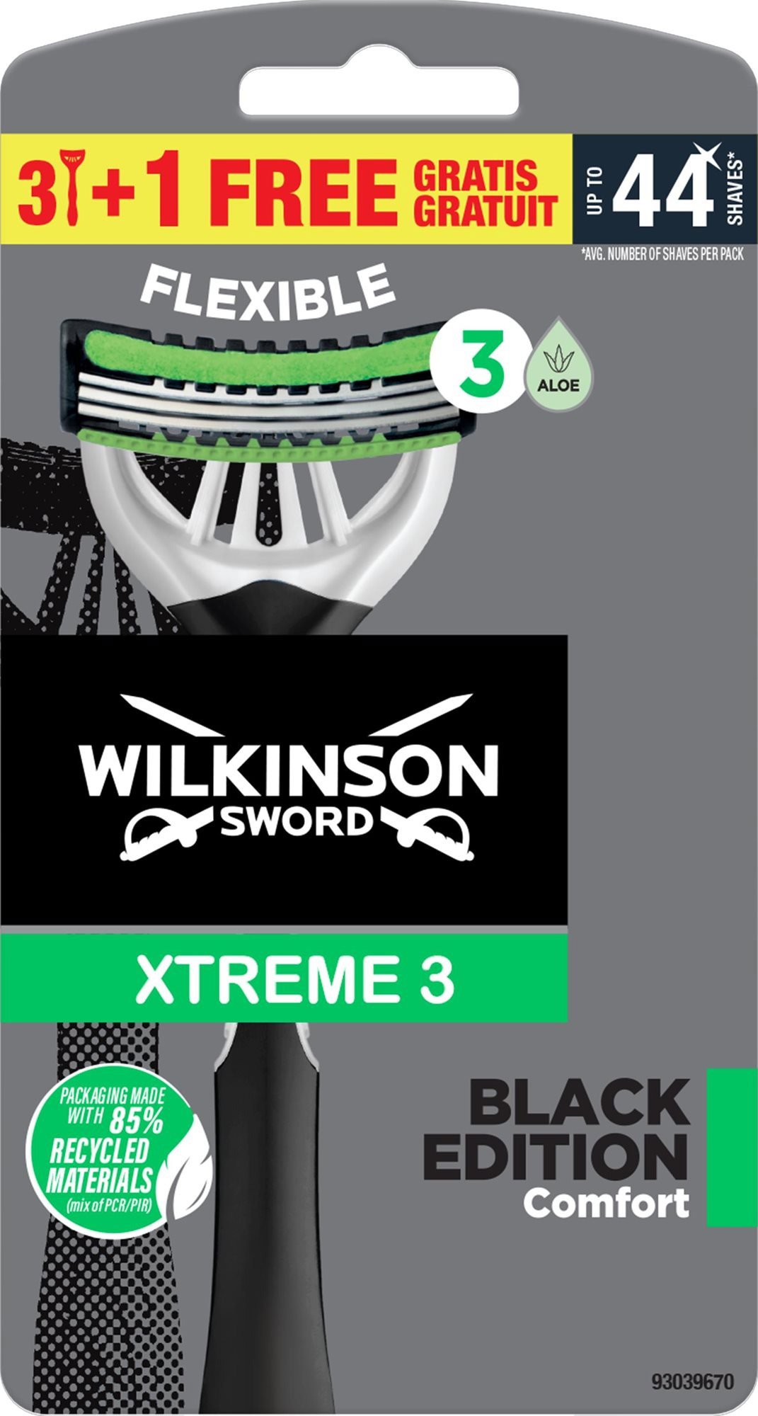 WILKINSON Xtreme3 Black Edition Comfort 3+1 db borotva
